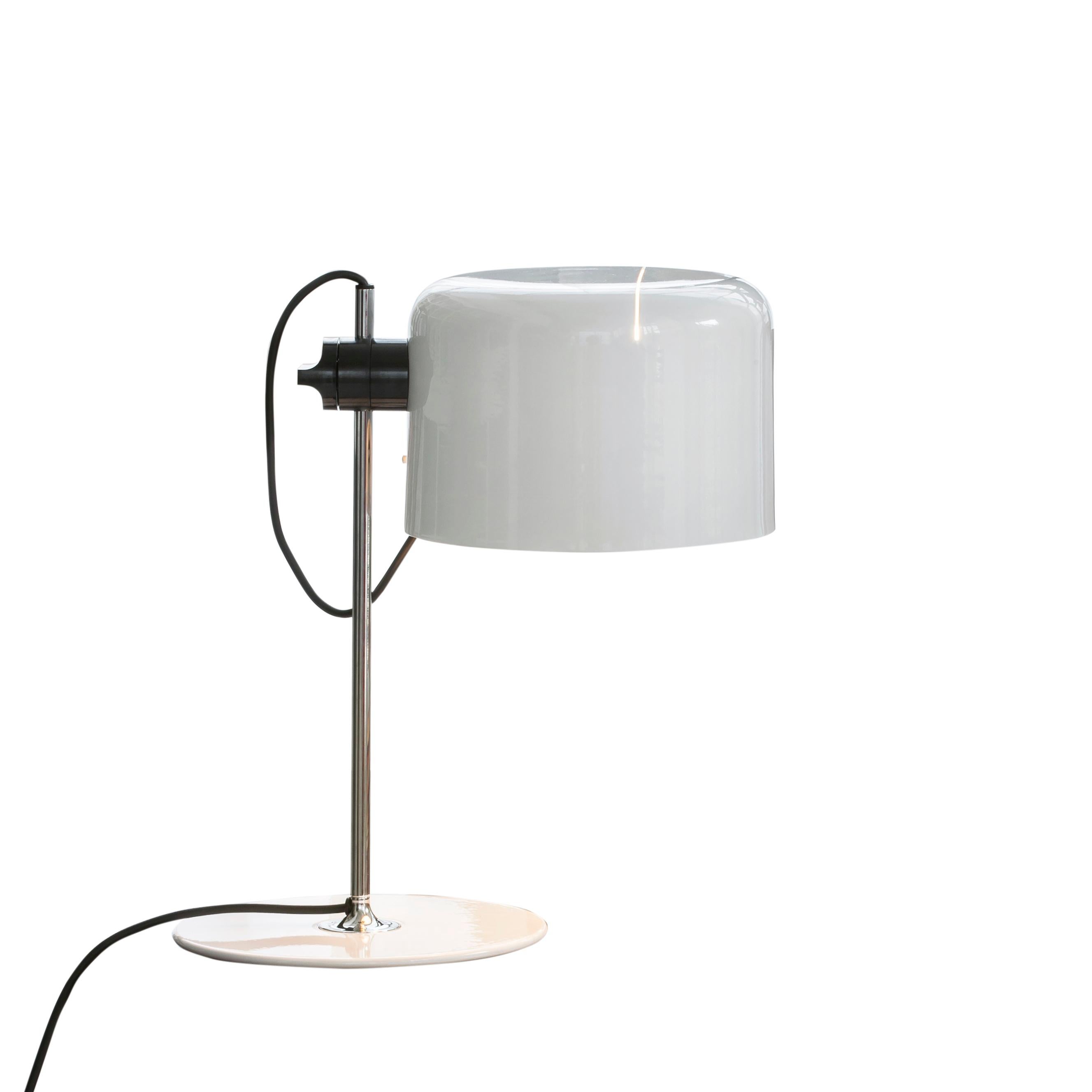 Mid-Century Modern Joe Colombo Table Lamp 'Coupé' White by Oluce For Sale