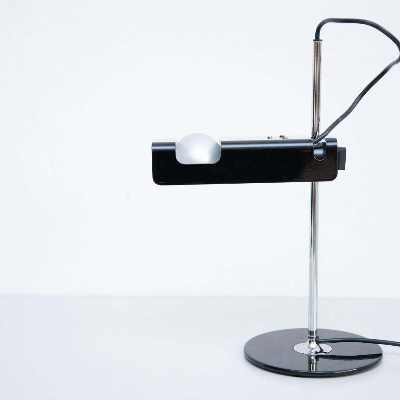 Metal Joe Colombo Table Lamp 'Spider' Black by Oluce