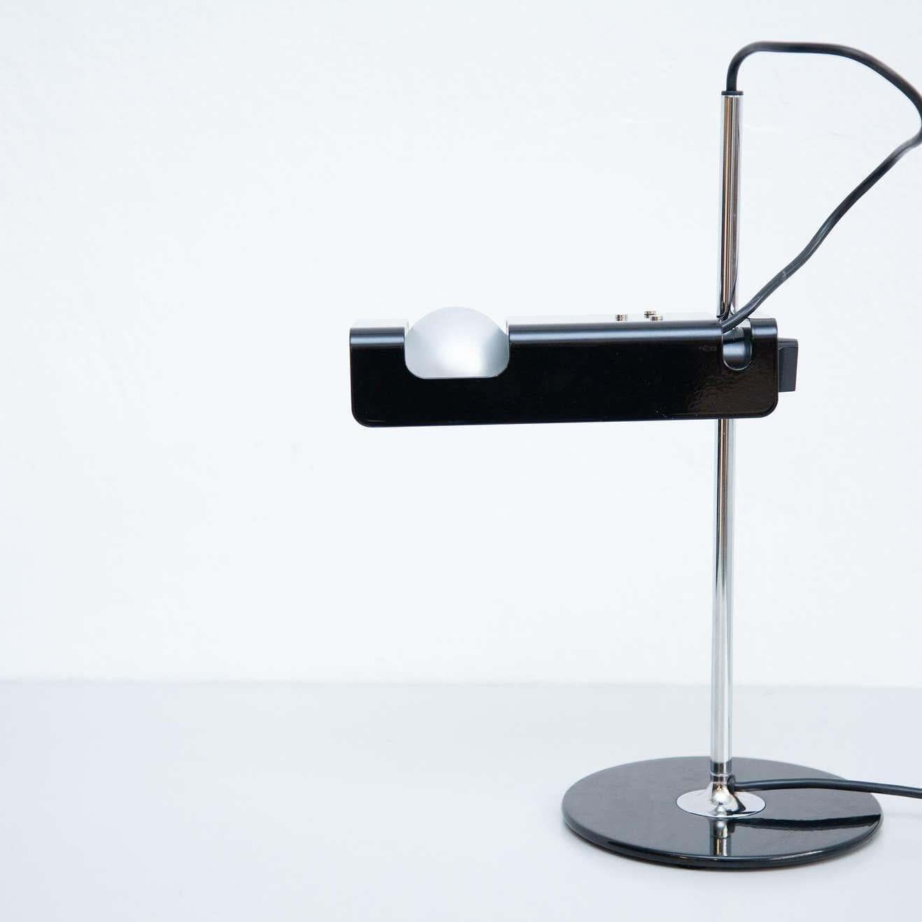 Metal Joe Colombo Table Lamp 'Spider' Black by Oluce For Sale