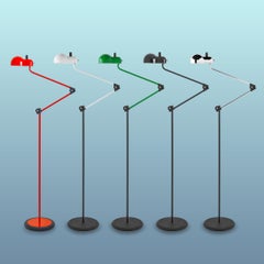 Lámpara de pie articulada "Topo" de Joe Colombo para Stilnovo en negro