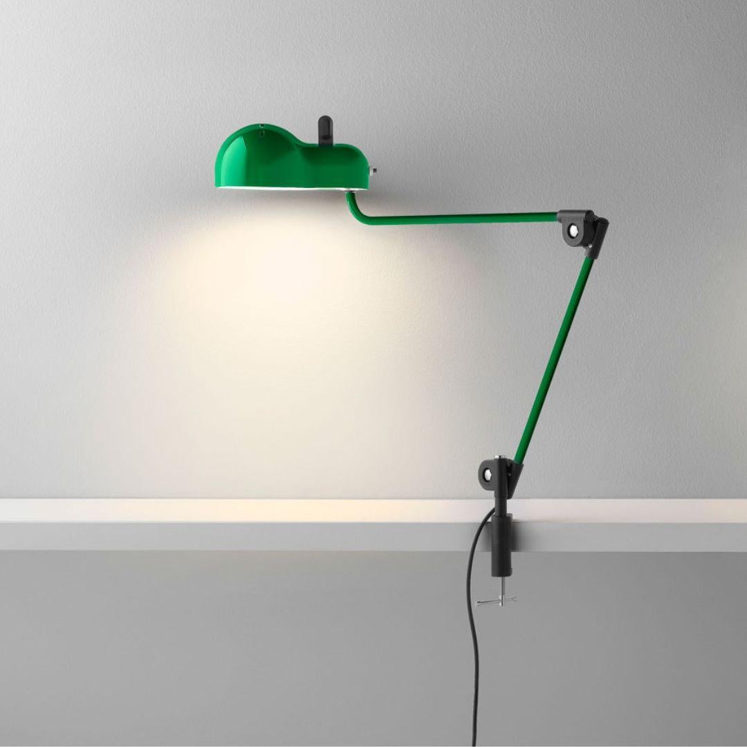 Joe Colombo 'Topo' Table Lamp in Green and Black with Base for Stilnovo For Sale 6