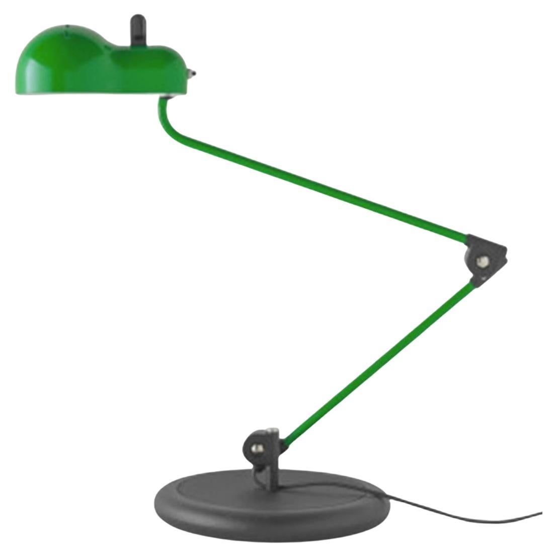 Joe Colombo 'Topo' Table Lamp in Green and Black with Base for Stilnovo For Sale