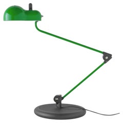 Joe Colombo 'Topo' Table Lamp in Green and Black with Base for Stilnovo