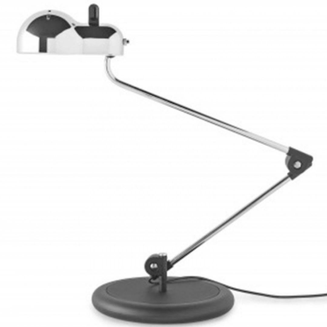 Contemporary Joe Colombo 'Topo' Table Lamp in White and Black with Base for Stilnovo For Sale