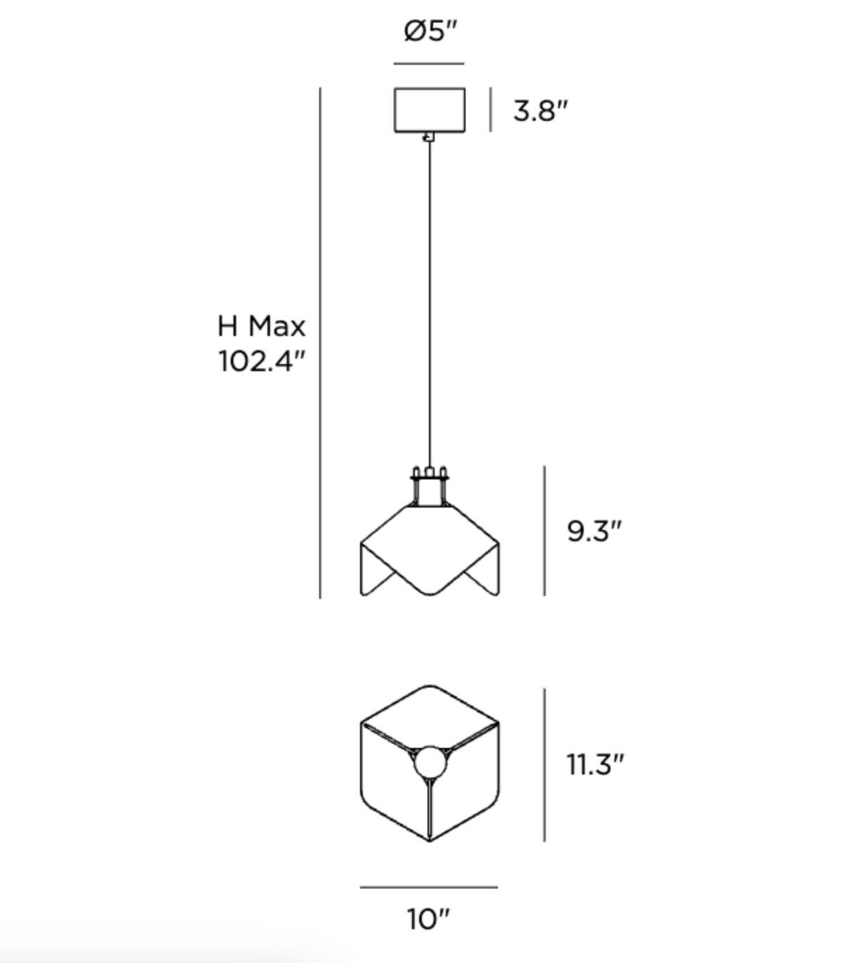 Joe Colombo 'Triedro' Metal Pendant Lamp in White for Stilnovo For Sale 2