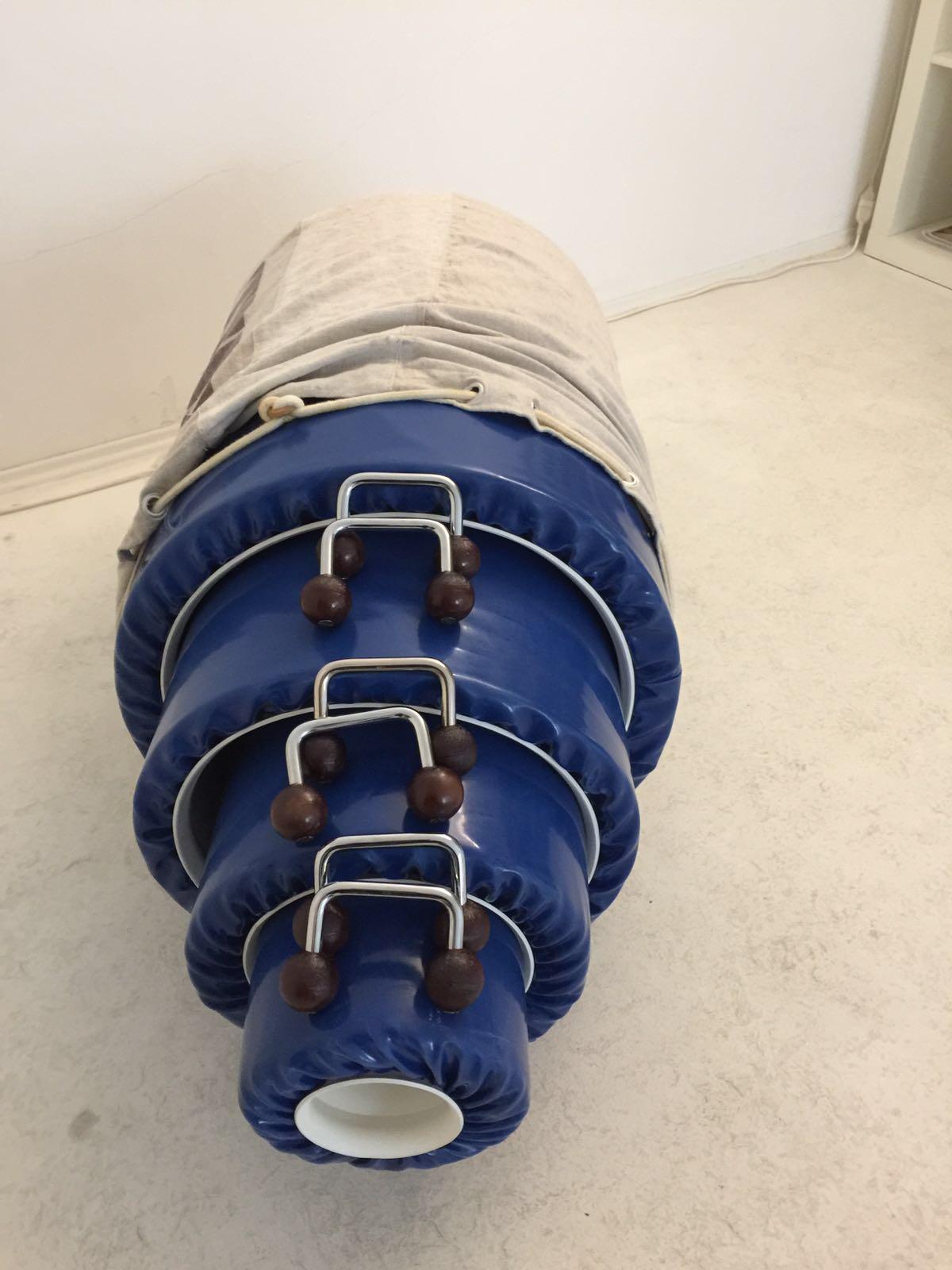 Mid-20th Century Joe Colombo, Tube Chair, Blue Vinyl