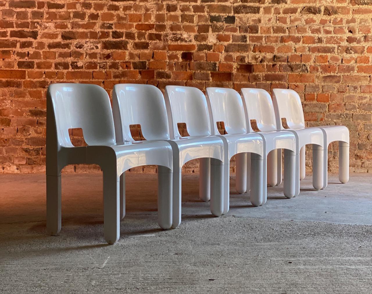 Joe Colombo Universale Chairs Model 4867 Set of Six by Kartell, Italy, 1967 3