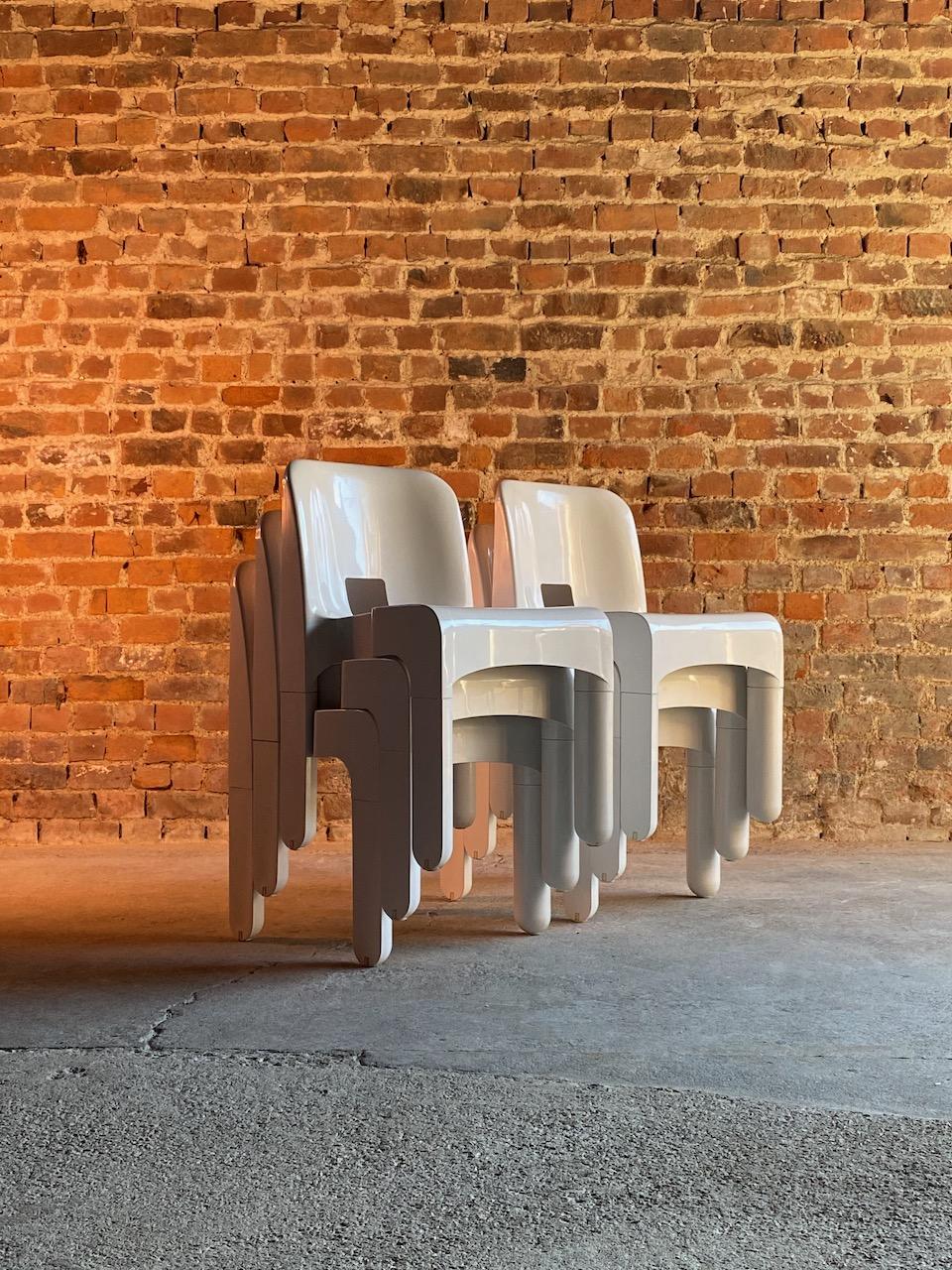 Mid-Century Modern Joe Colombo Universale Chairs Model 4867 Set of Six by Kartell, Italy, 1967