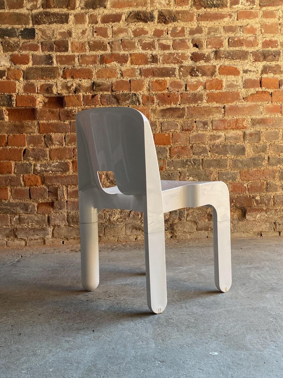 Italian Joe Colombo Universale Chairs Model 4867 Set of Six by Kartell, Italy, 1967