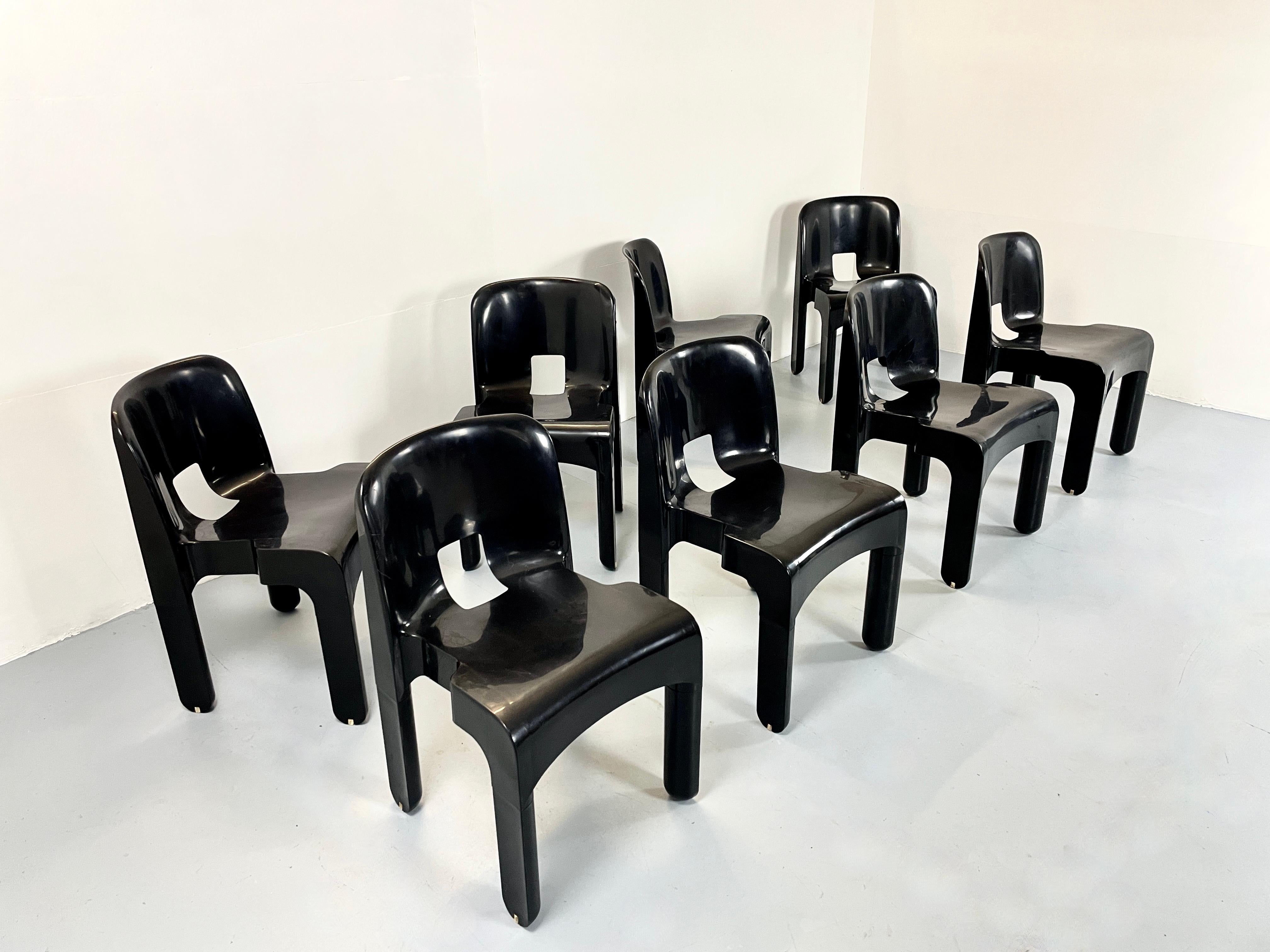  Joe Colombo, Universale Plastic Chair für Kartell, Weiß, Italien, Vintage, Space Age (Ende des 20. Jahrhunderts)