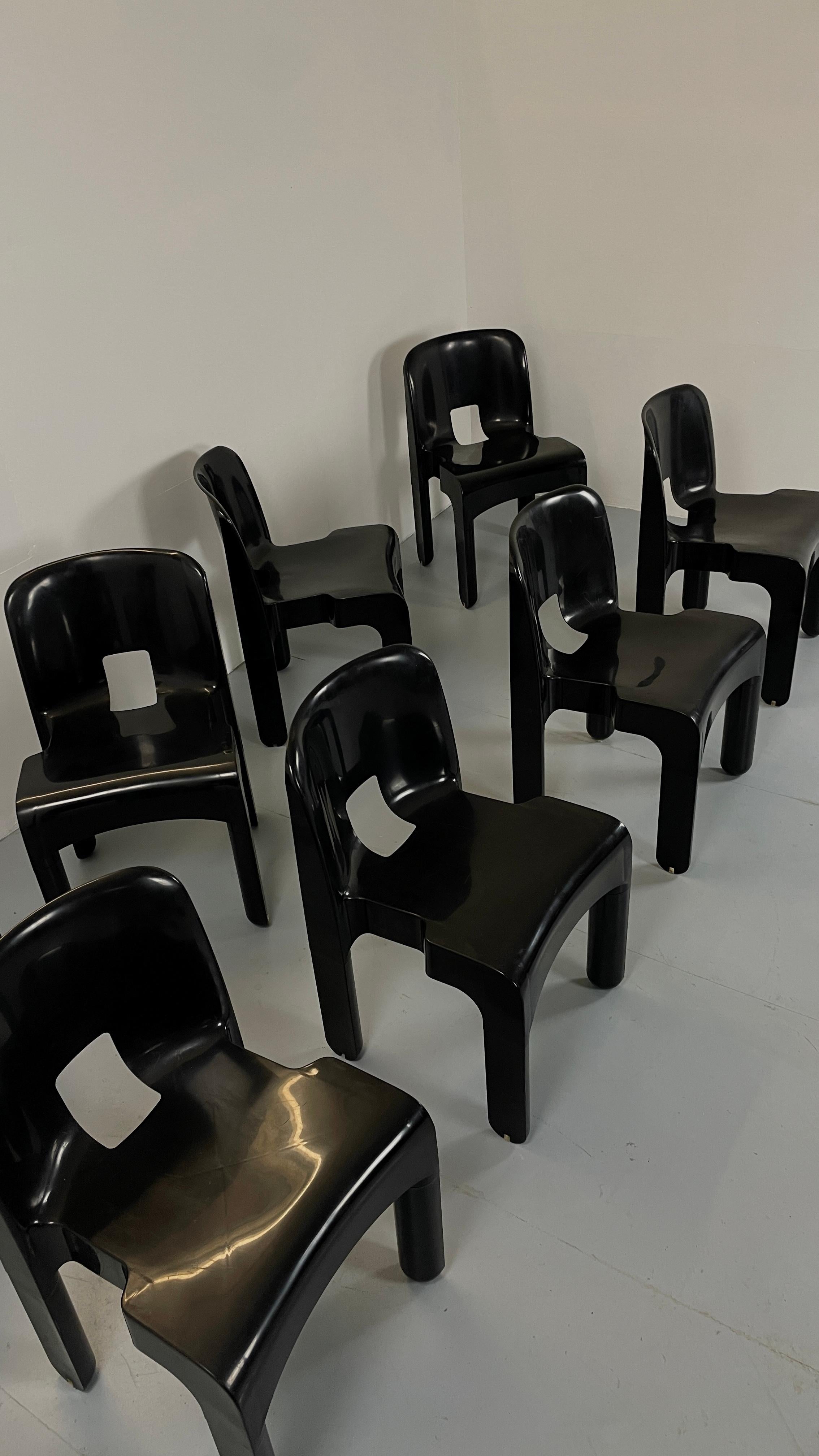  Joe Colombo, Universale Plastic Chair für Kartell, Weiß, Italien, Vintage, Space Age 1