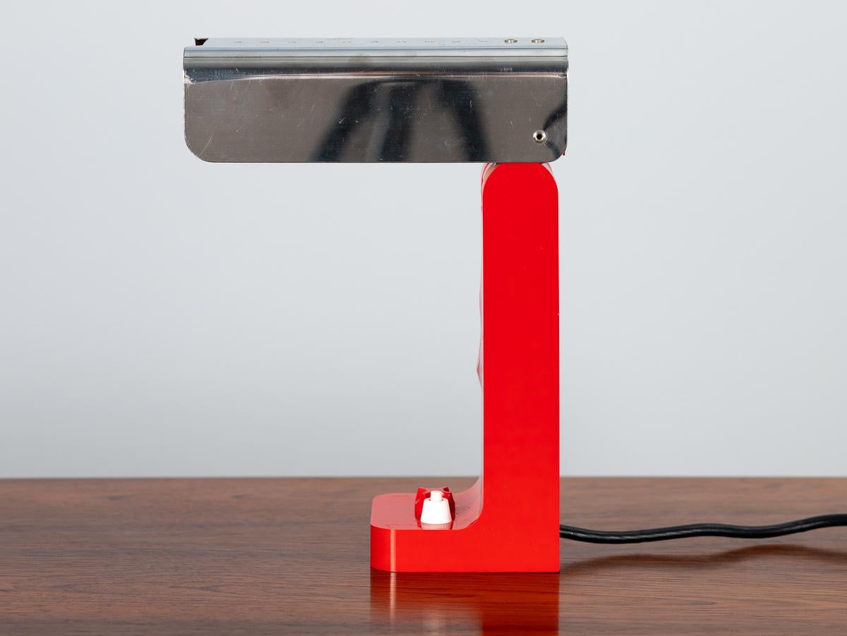 Italian Joe Colombo Vademecum Lamp in Red For Sale