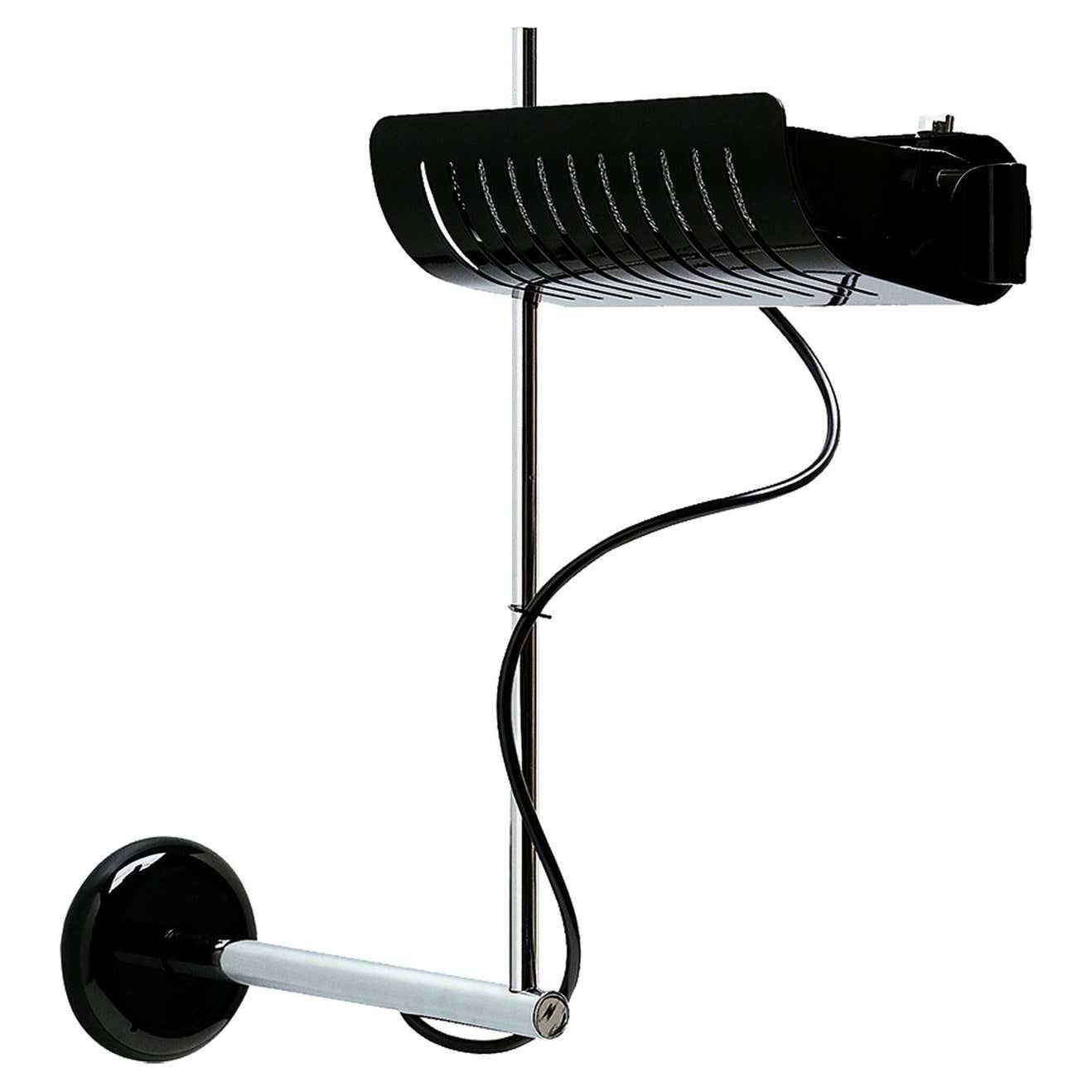 Joe Colombo Wall Lamp 'Colombo' Black by Oluce In New Condition For Sale In Barcelona, Barcelona