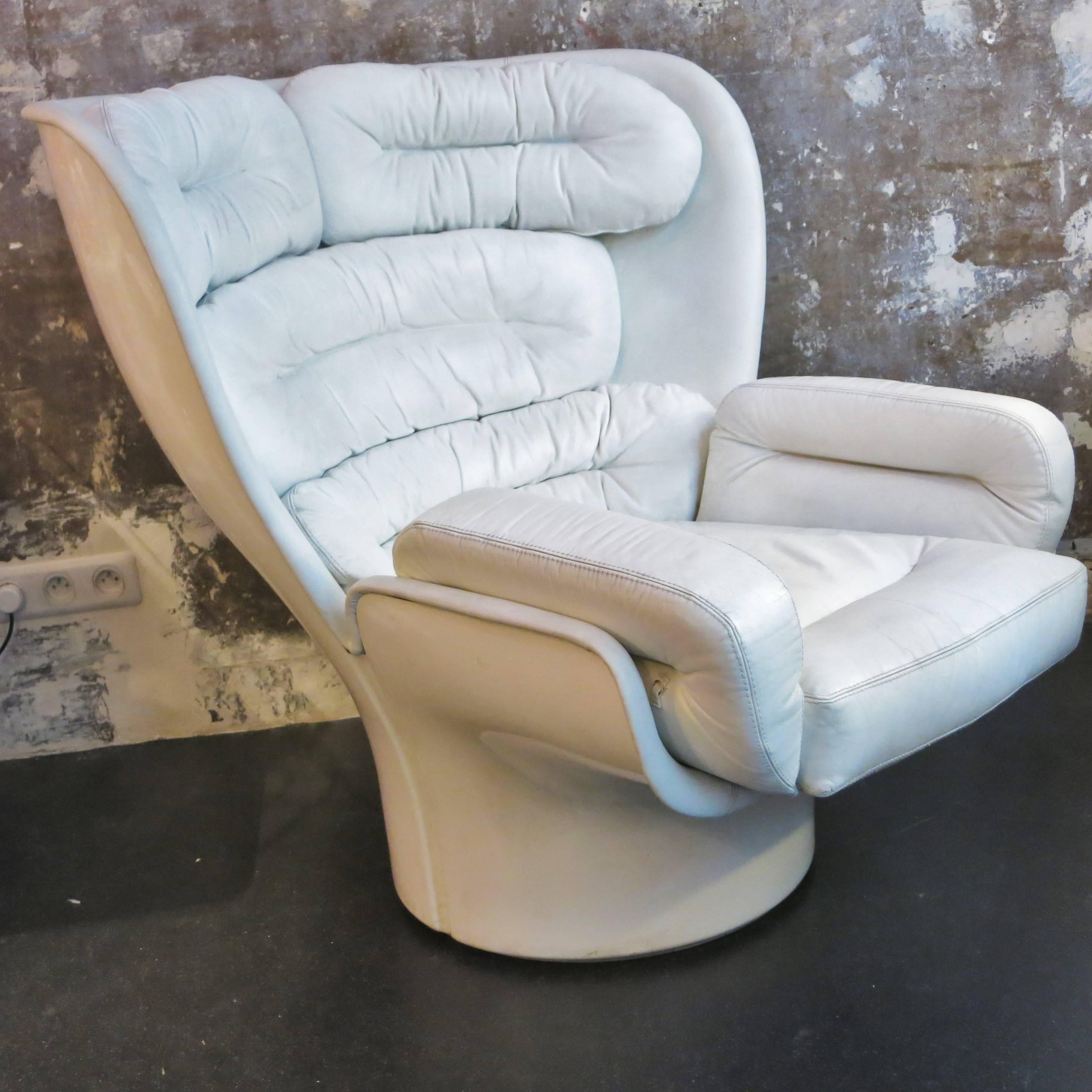 Joe Colombo White Elda Lounge Chair 9