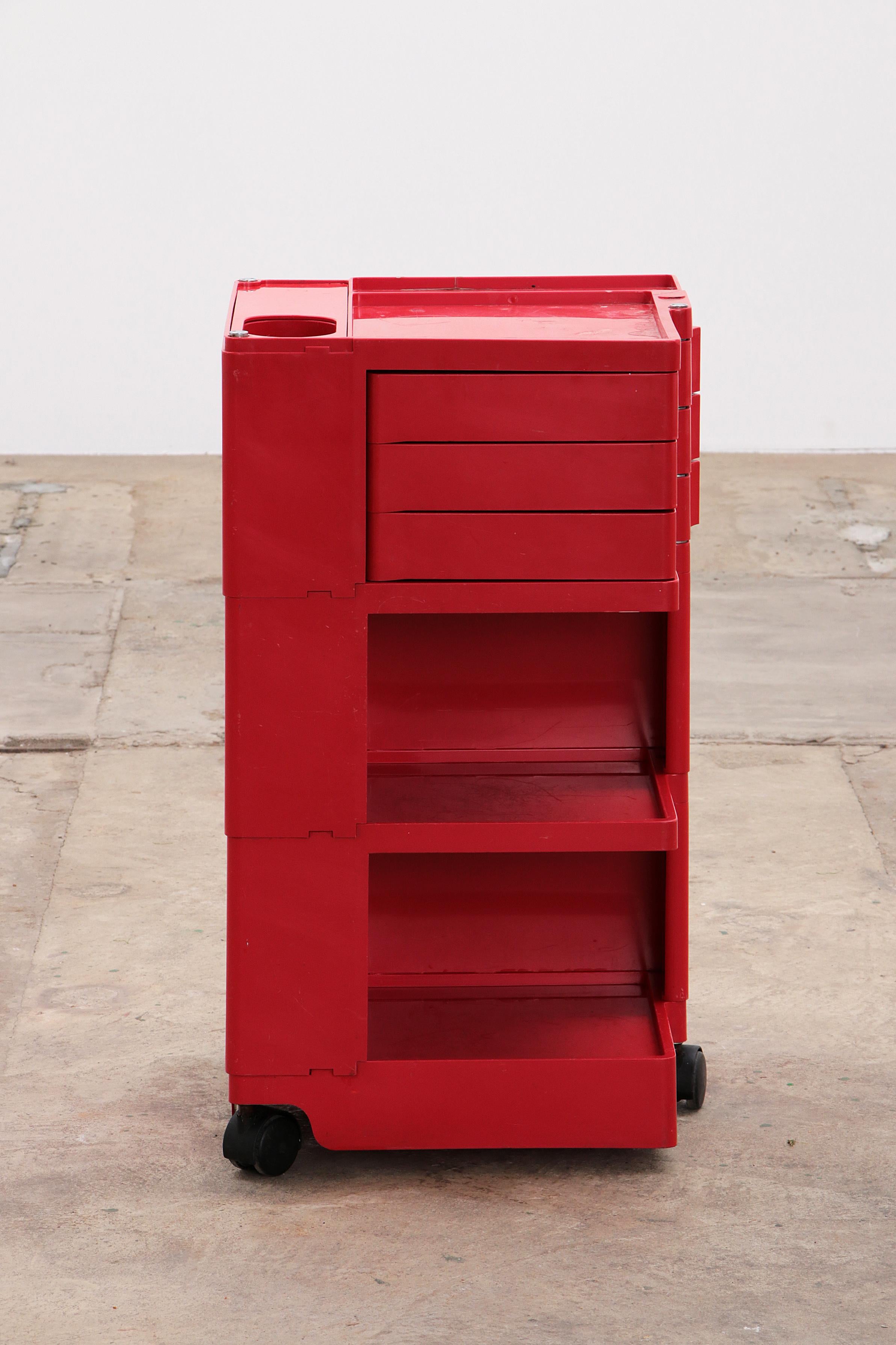 Late 20th Century Joe Columbo Iconic red Trolley 'Boby'Spage age, 1970 For Sale