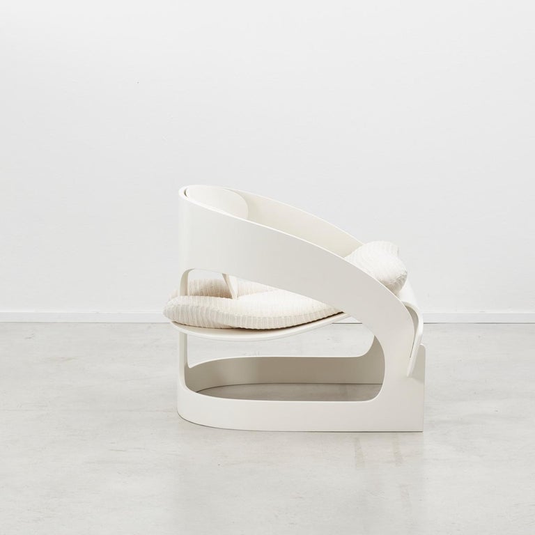 Mid-Century Modern Joe Columbo White 4801 Chair, Kartell, Italy 1965