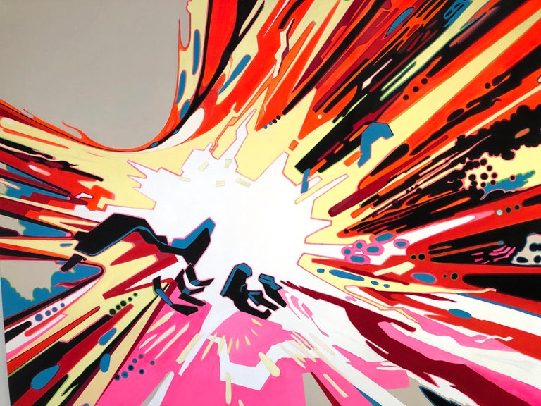 Massive Explosion - Abstract Painting by Joe Currie