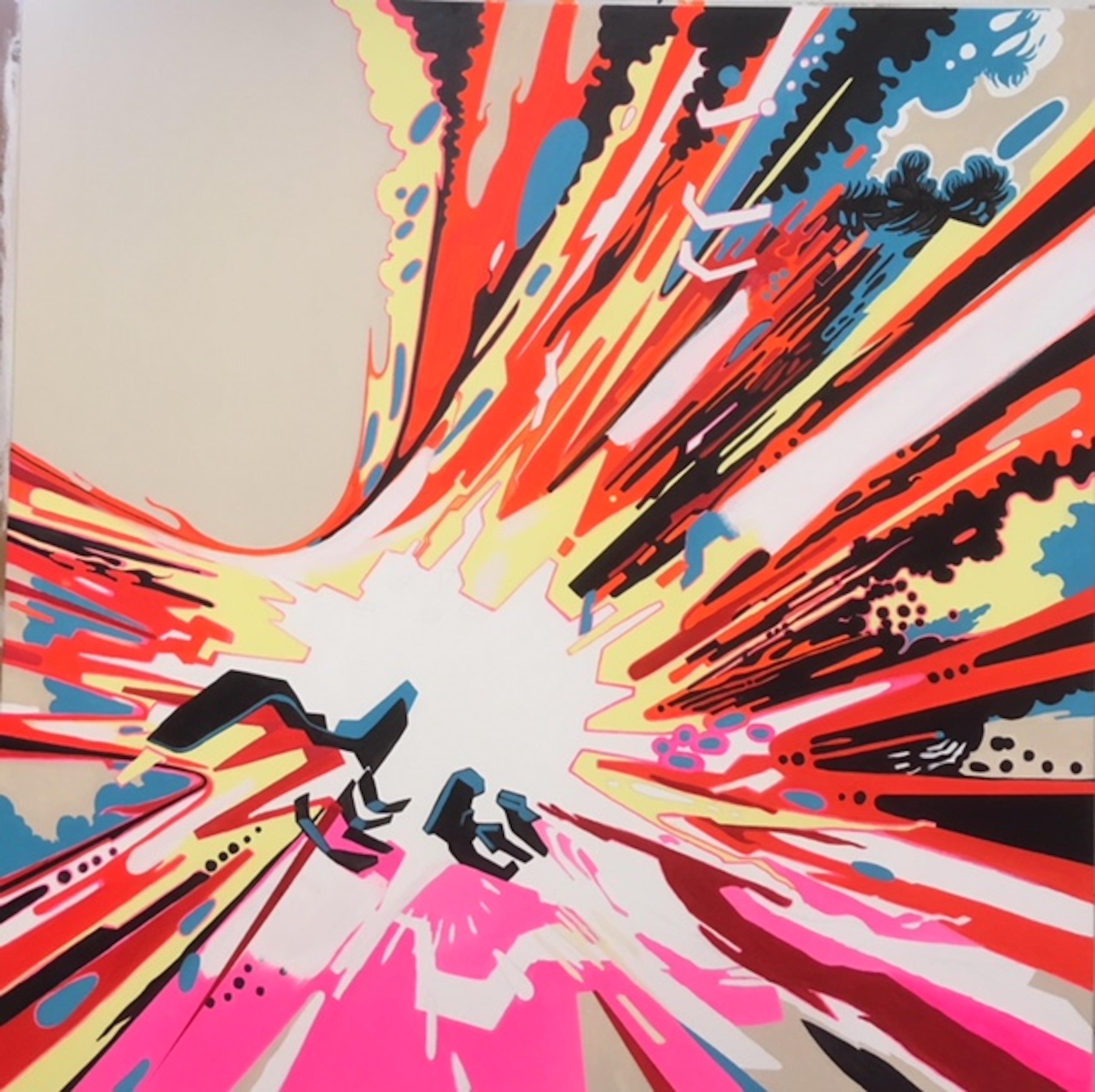 Joe Currie Abstract Painting - Massive Explosion