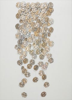Large, Wall Installation, Gold, Silver, Sunflowers