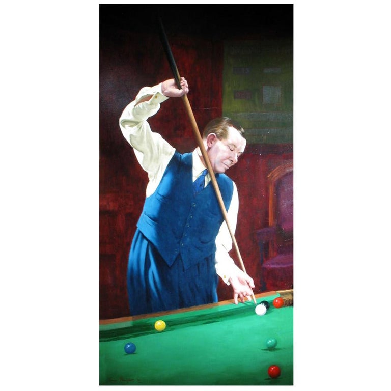 Joe Davis Huile sur toile - peinture de billard ou de snooker En vente sur  1stDibs