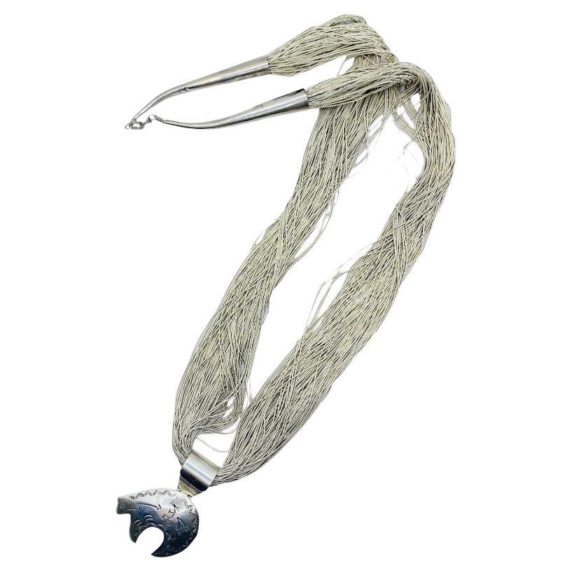 Joe Delgarito Mehrreihige Kokopelli-Halskette aus Sterlingsilber 925  im Angebot