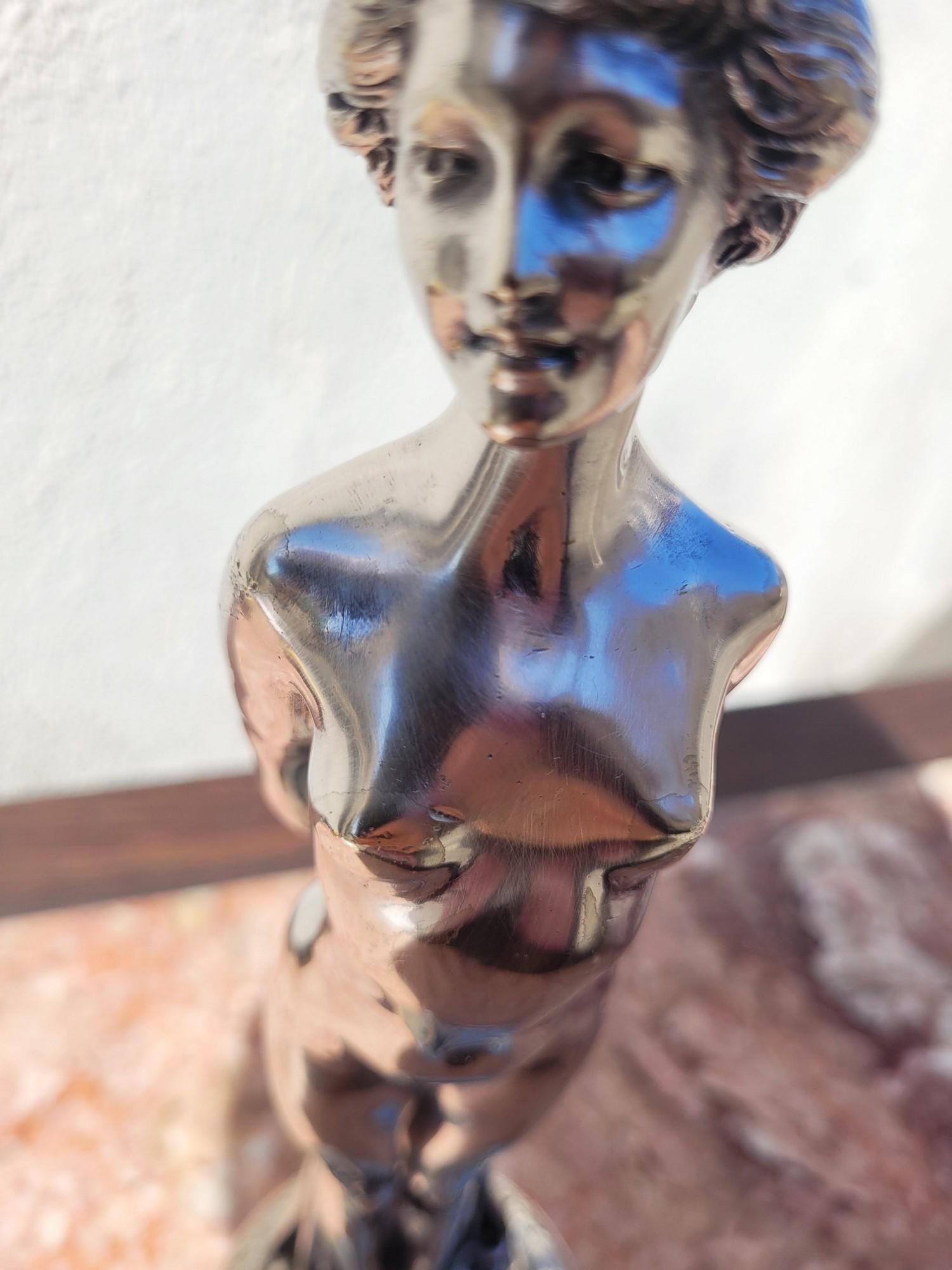 Joé Descomps, Nude Woman, Silver plated Bronze, Art Deco 20th Century For Sale 10