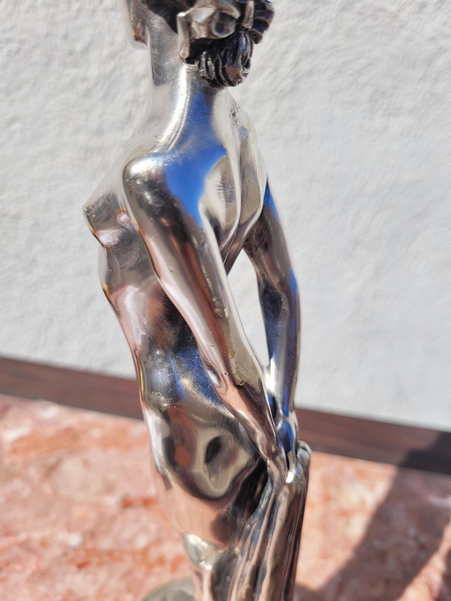 20ième siècle Joé Descomps, Femme nue, Bronze argenté, Art déco 20e siècle en vente
