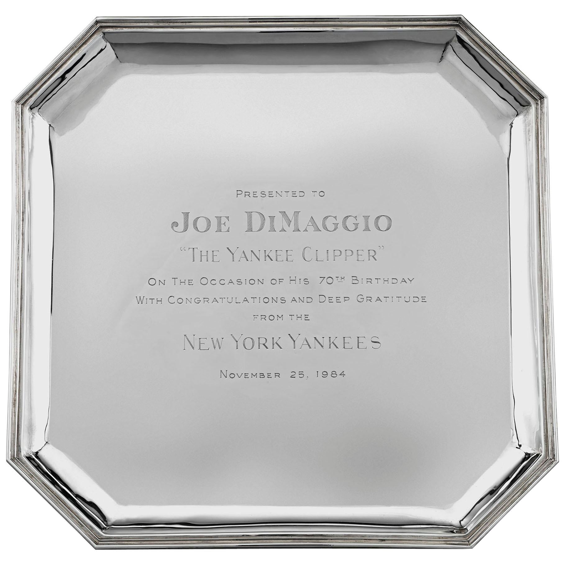 Joe DiMaggio Silver Presentation Tray by Cartier