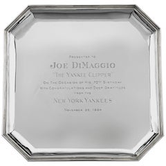 Joe DiMaggio Silver Presentation Tray by Cartier