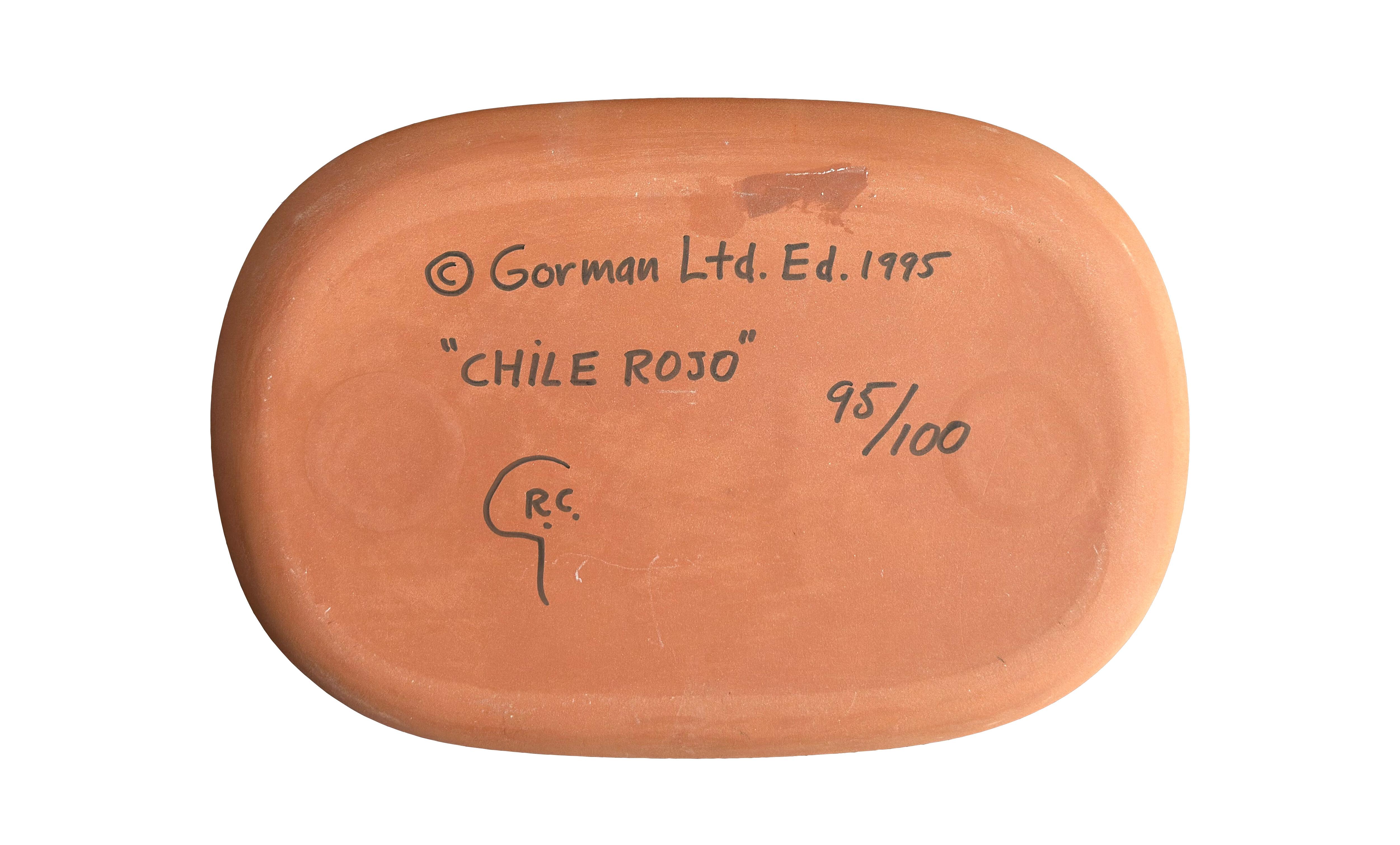 Chili Rojo, Nude Folk Art Ceramic Dish by RC Gorman For Sale 1