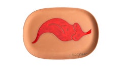 Chili Rojo, Nudefarbene Volkskunst-Keramikschale von RC Gorman