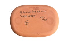 Chili Verde, Plato de Cerámica de Arte Popular Desnudo de RC Gorman