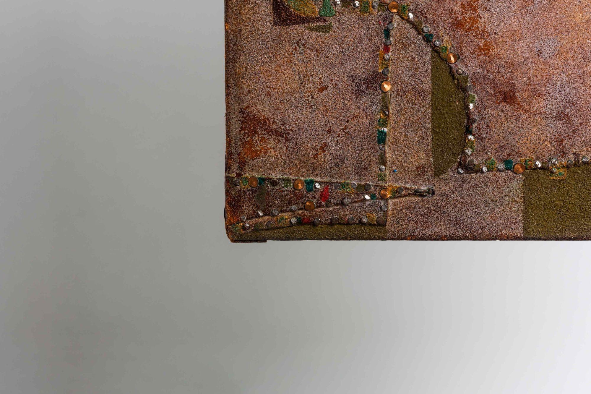 Joe Downing Mixed Media Rawhide Painting 3