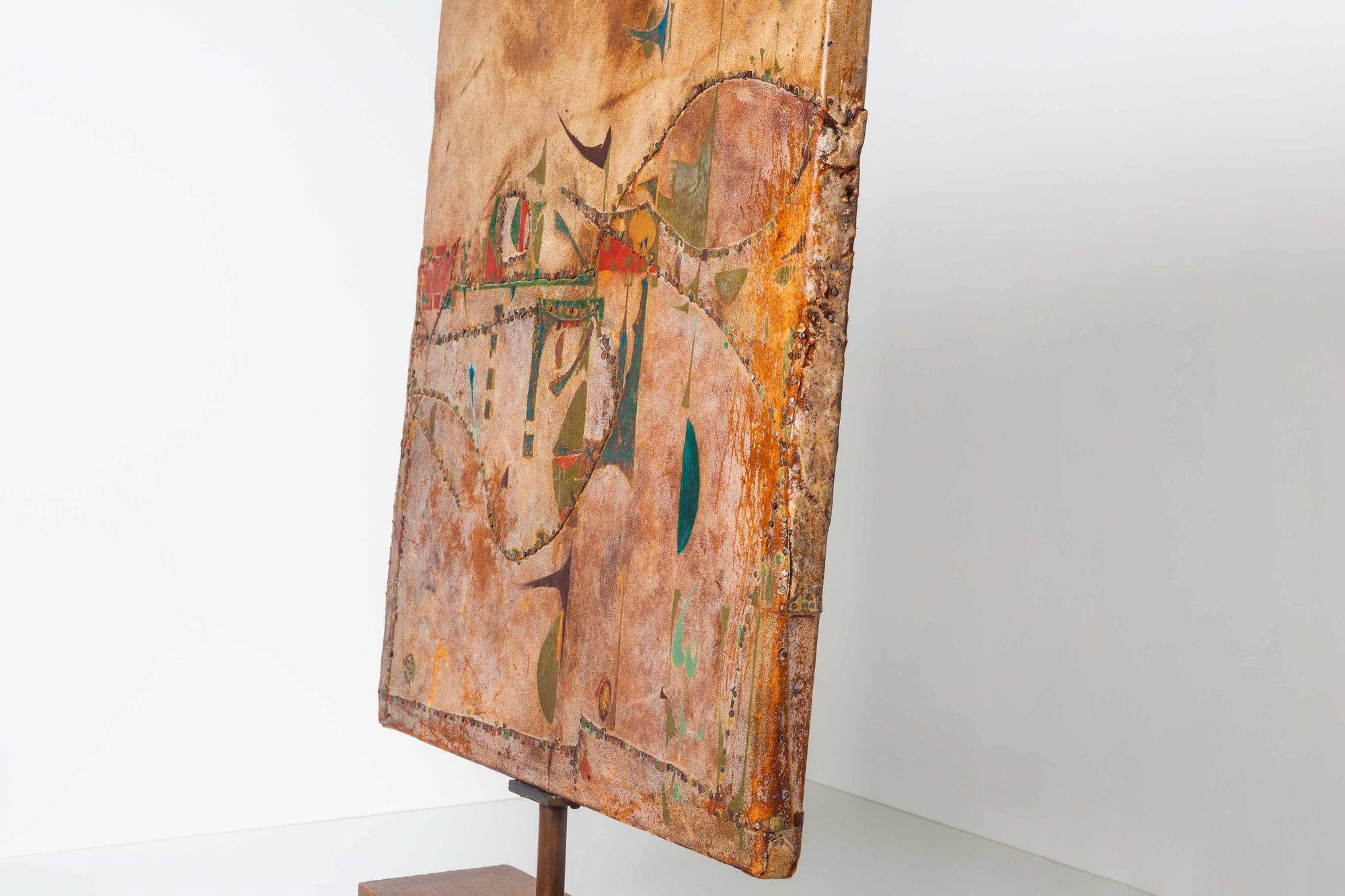 Joe Downing Mixed Media Rawhide Painting 7