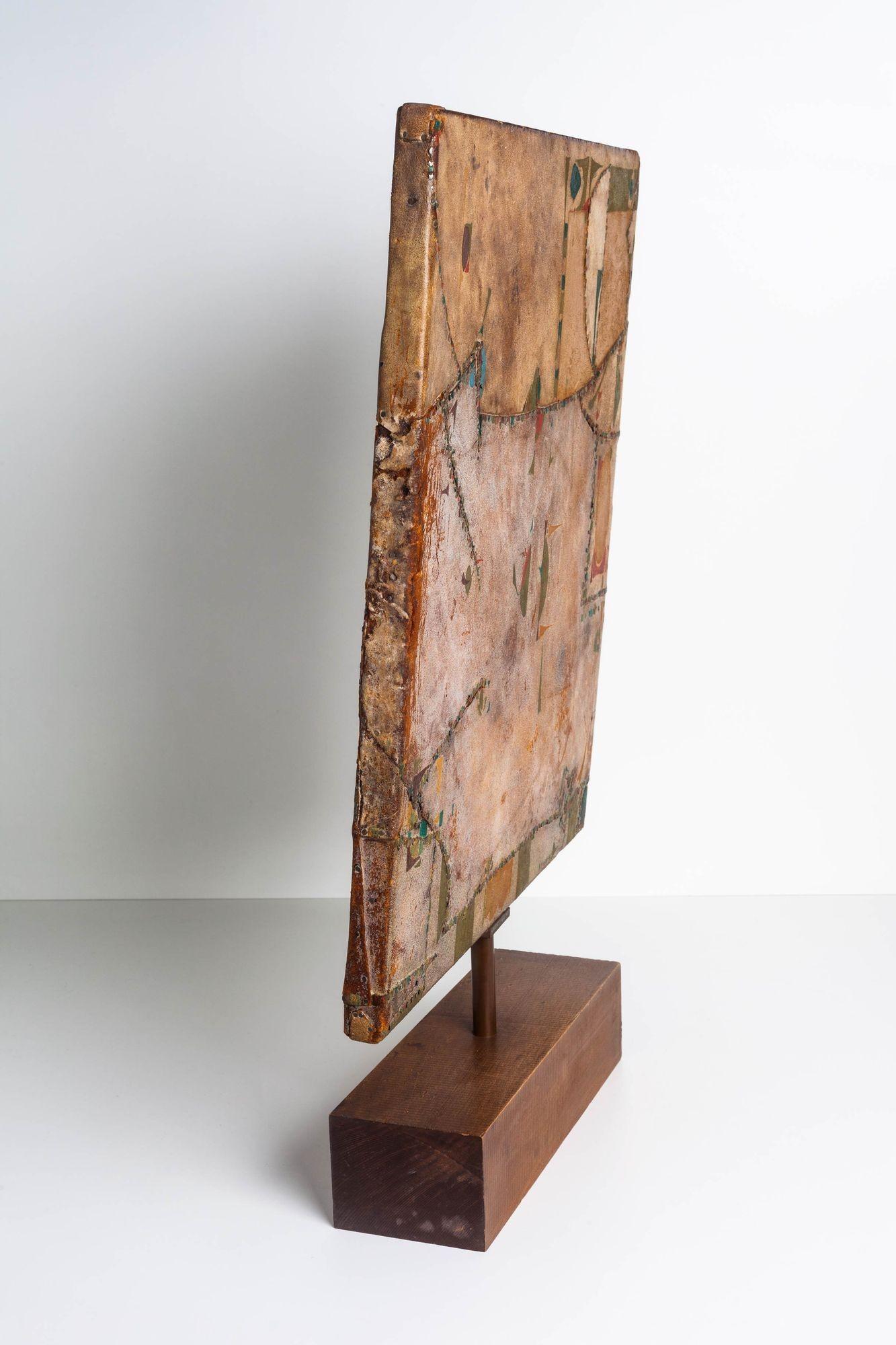 Joe Downing Mixed Media Rawhide Painting 9