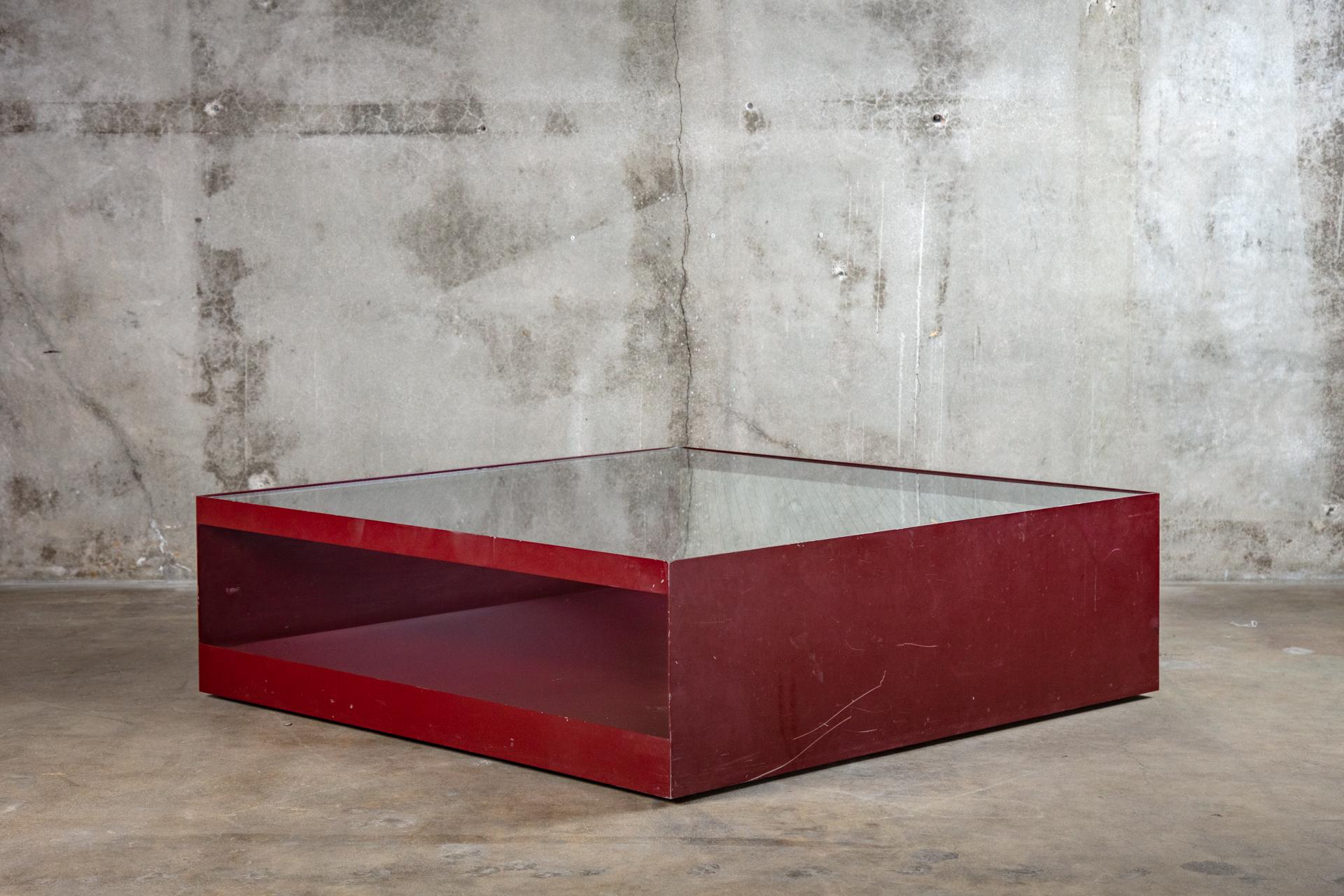 Joe d'Urso low rolling metal coffee table model 6048T, 1981, Knoll.