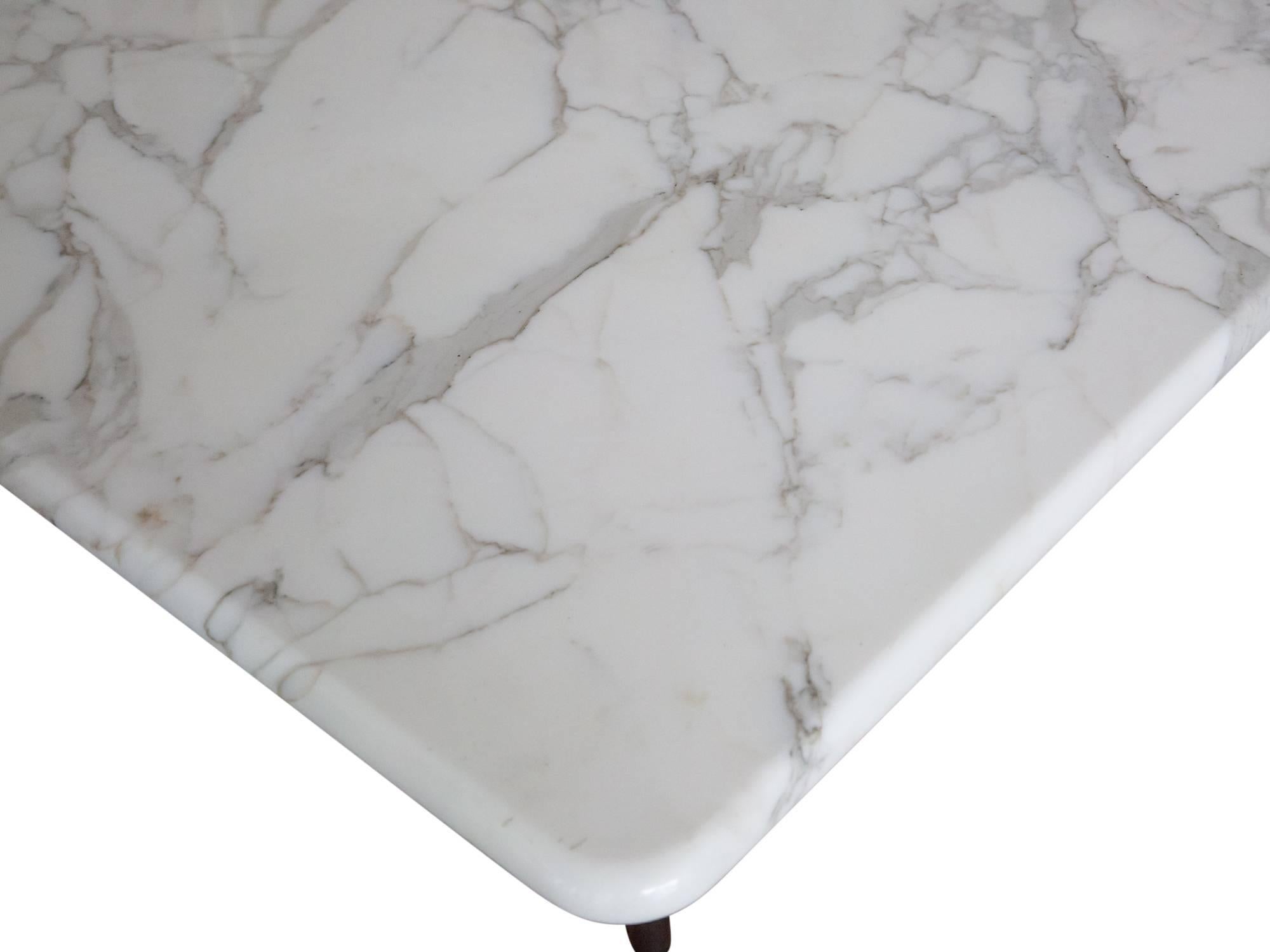 Late 20th Century Joe D'Urso Marble and Metal Square Dining Table
