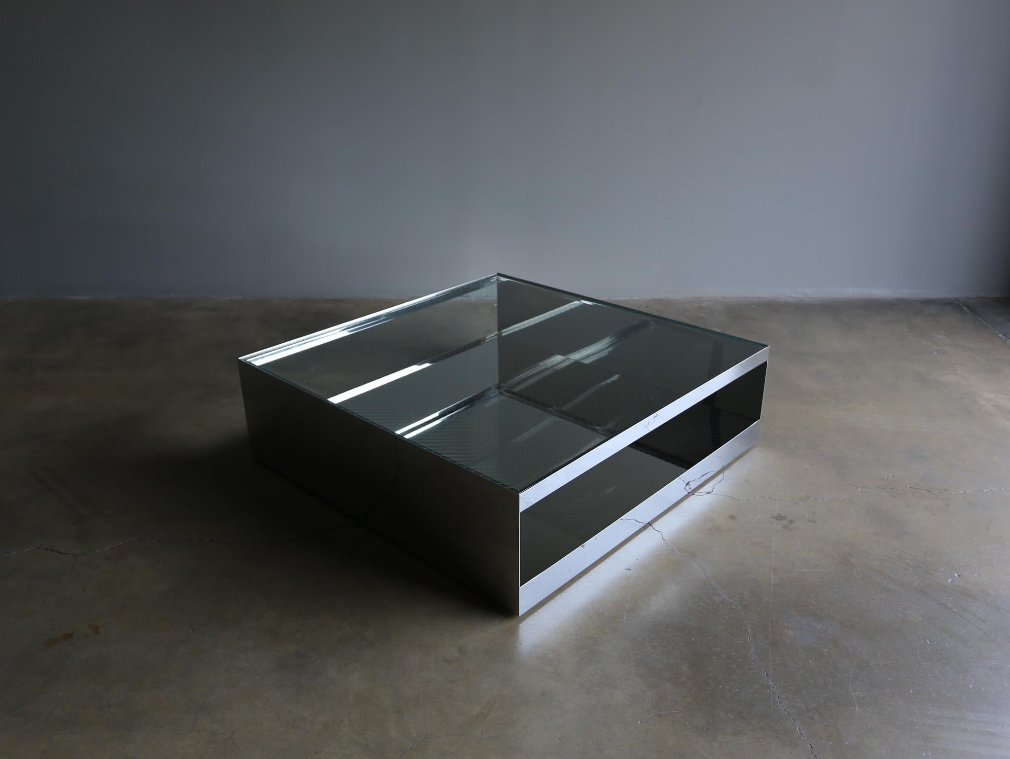 American Joe D'urso Polished Stainless Steel Coffee Table for Knoll, circa 1981