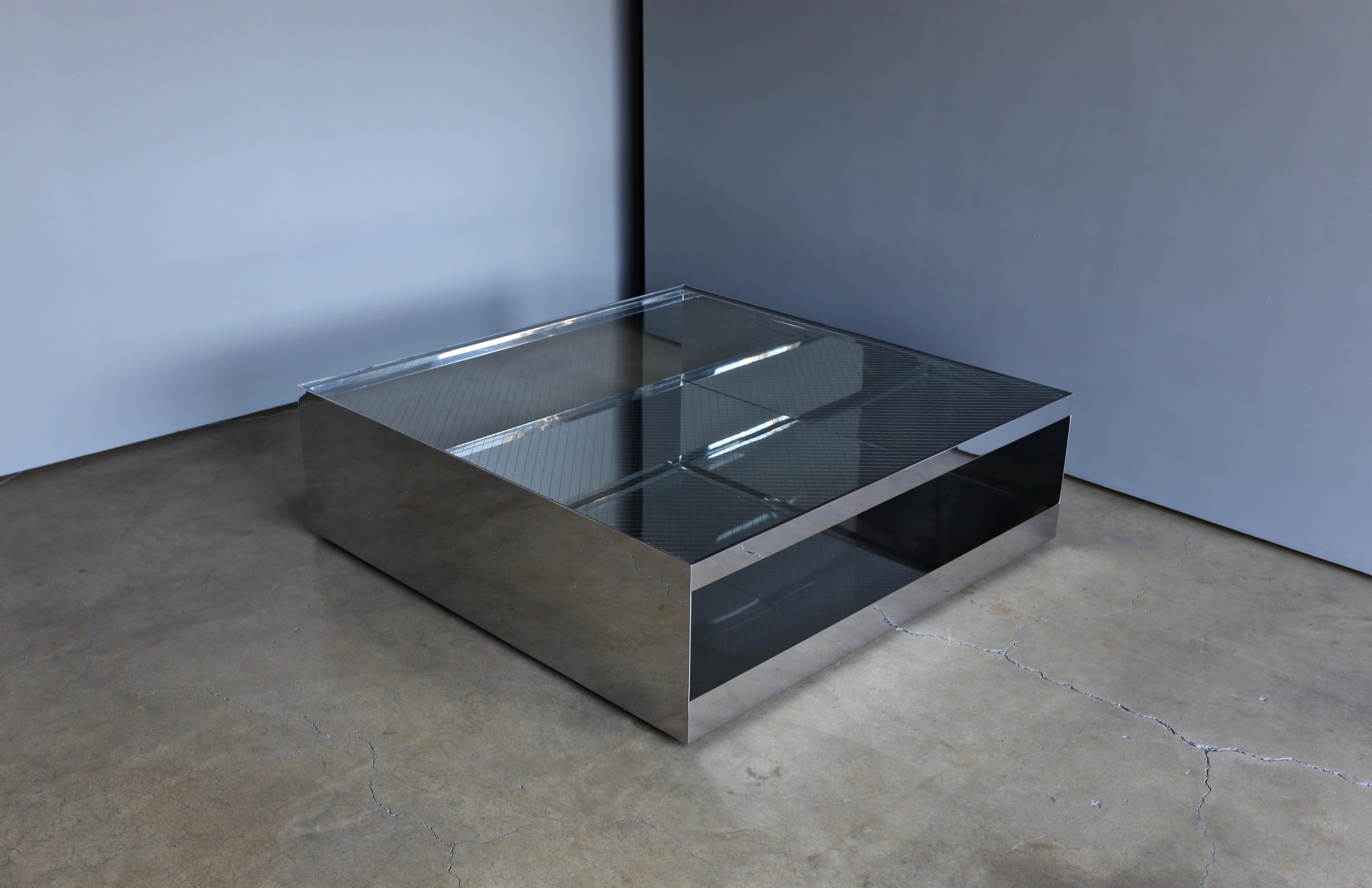 Joe D'urso Polished Stainless Steel Coffee Table for Knoll, circa 1981 In Good Condition In Costa Mesa, CA