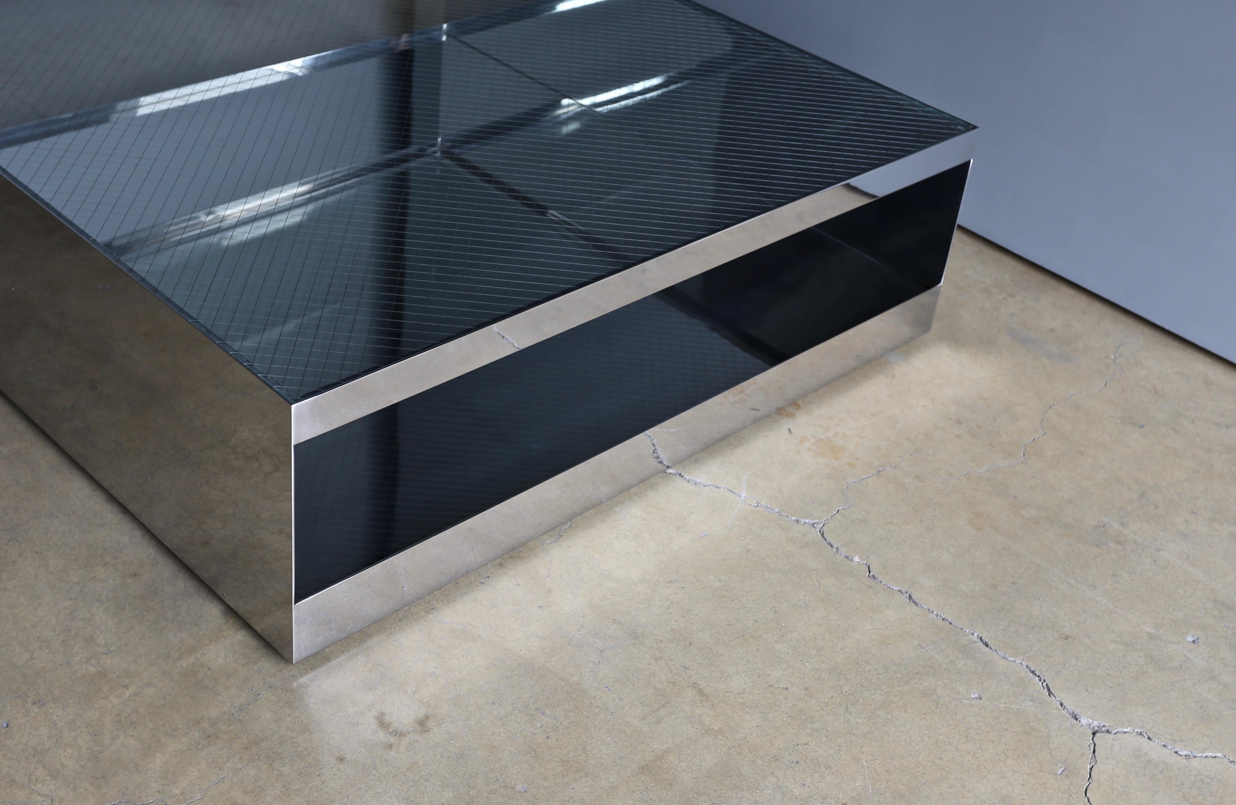 Joe D'urso Polished Stainless Steel Coffee Table for Knoll, circa 1981 1