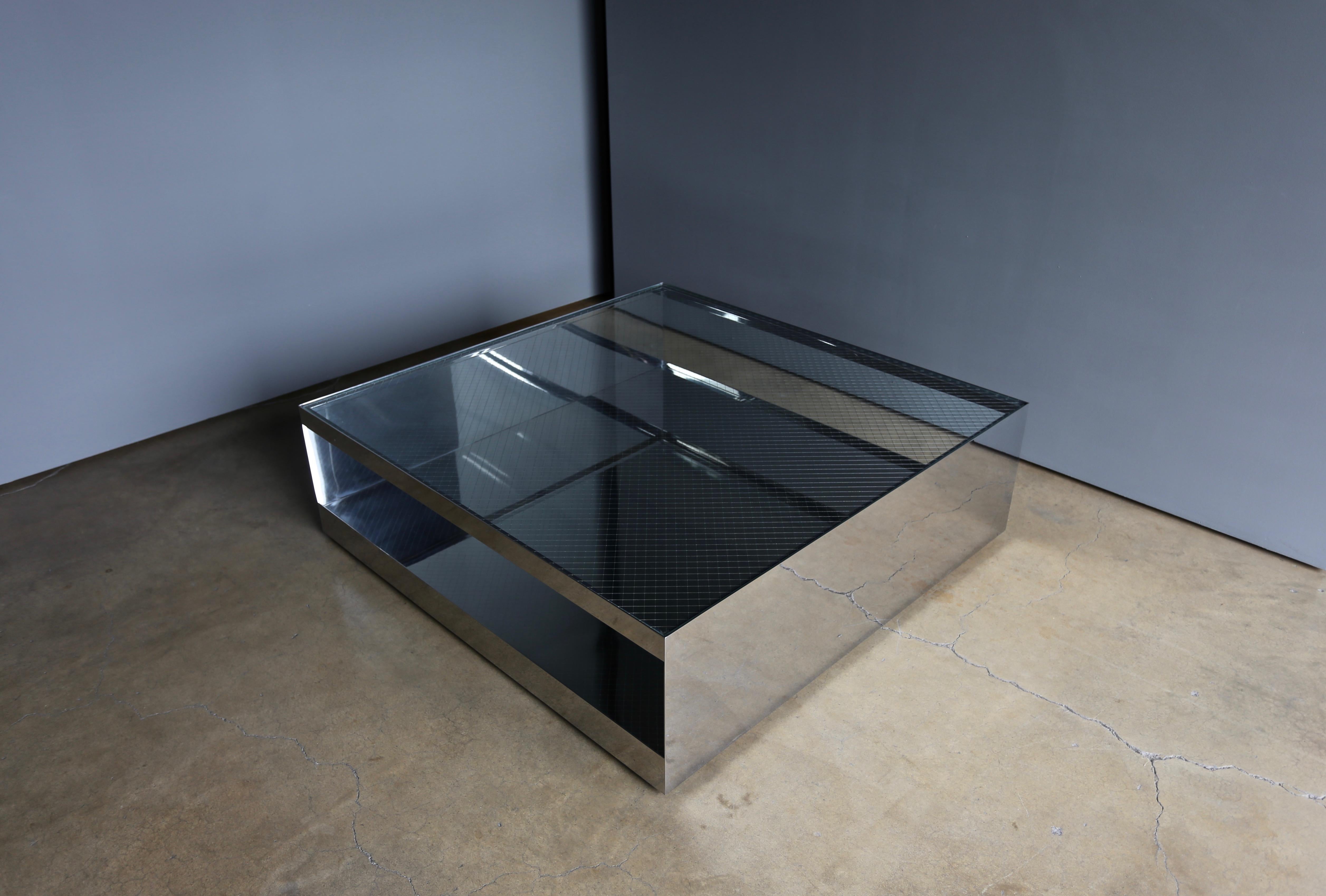 Joe D'urso Polished Stainless Steel Coffee Table for Knoll, circa 1981 3