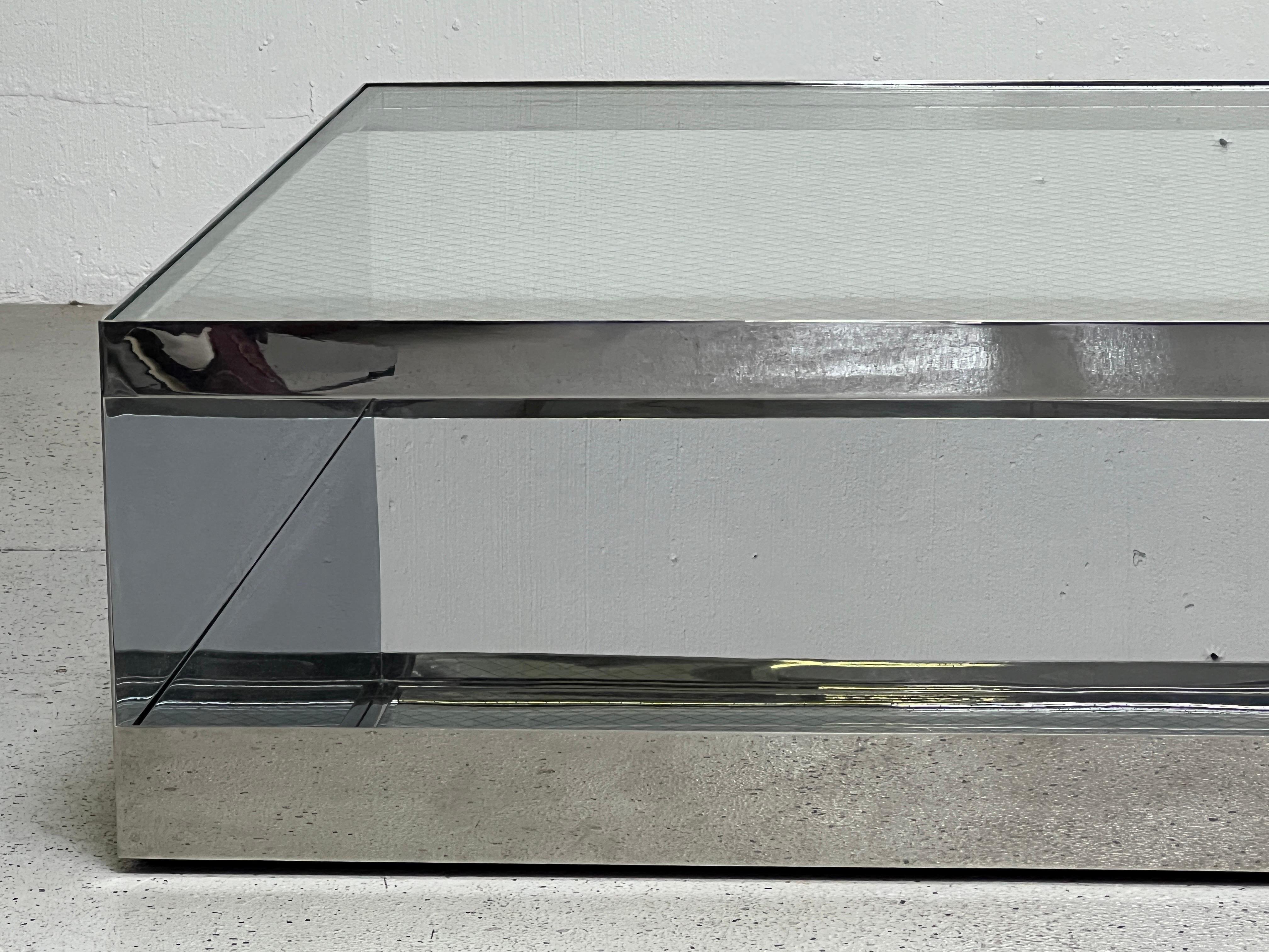 Joe D'urso Polished Stainless Steel Coffee Table 6