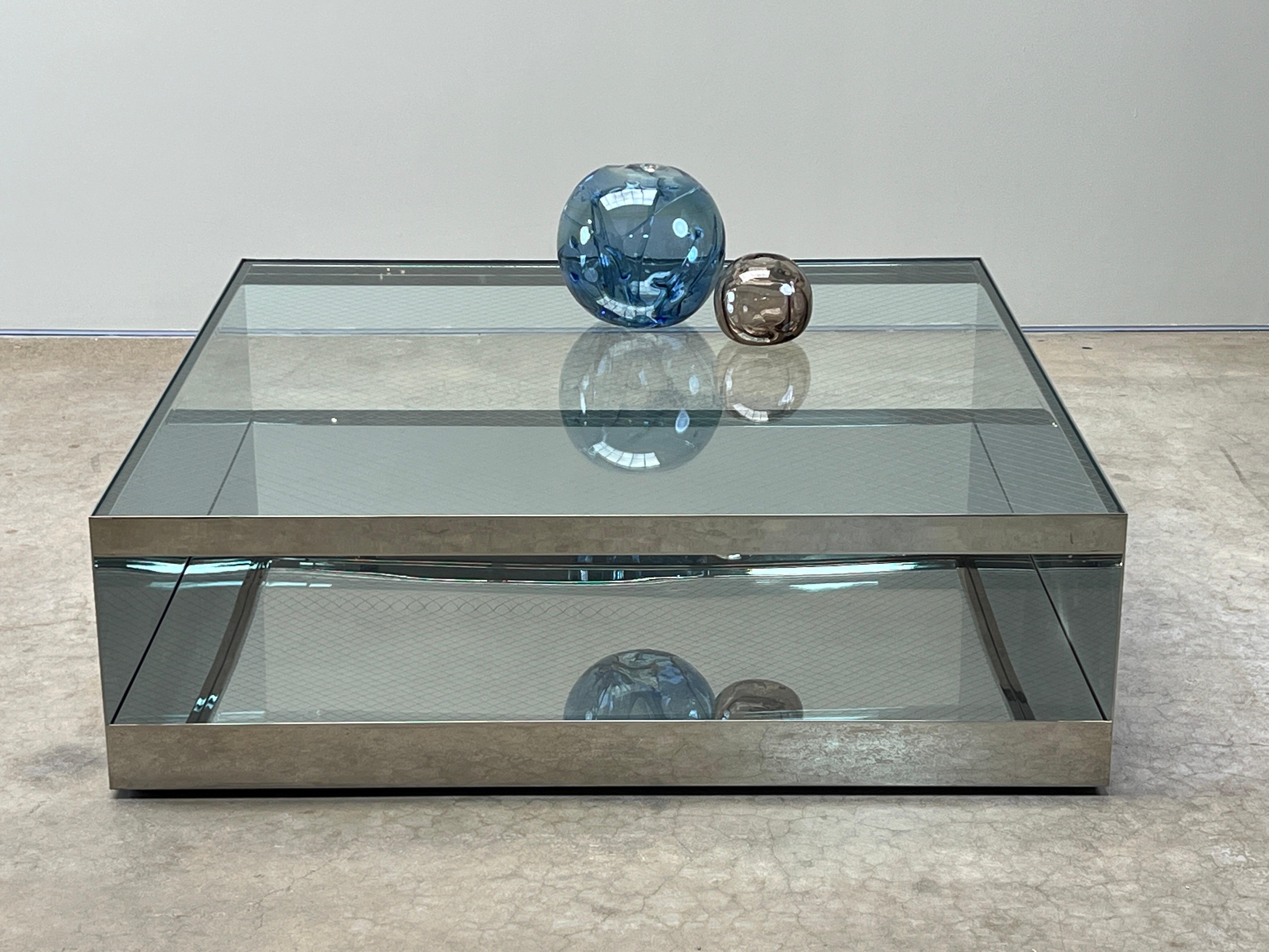 Table basse Joe D'urso en acier inoxydable poli en vente 11