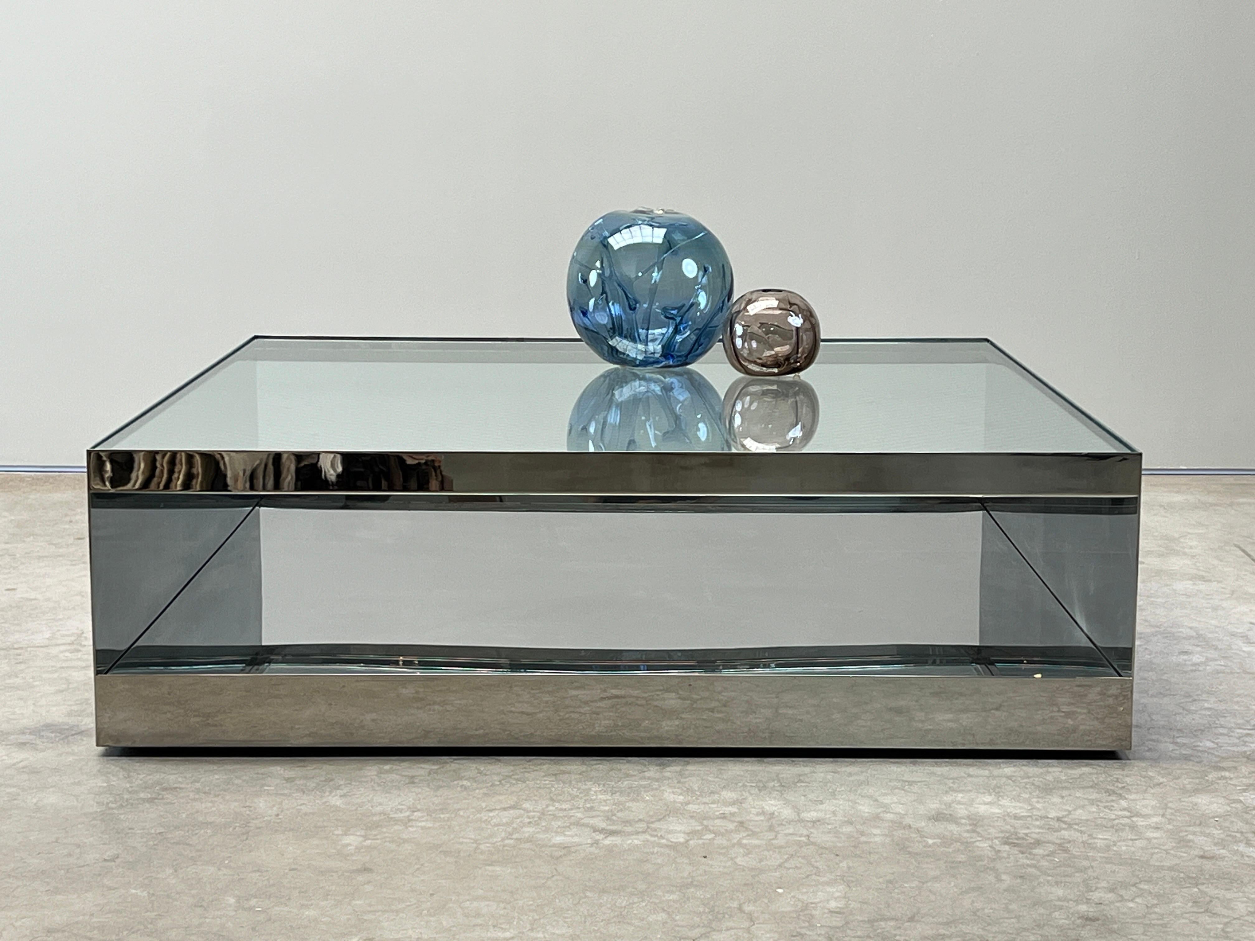 Table basse Joe D'urso en acier inoxydable poli en vente 13