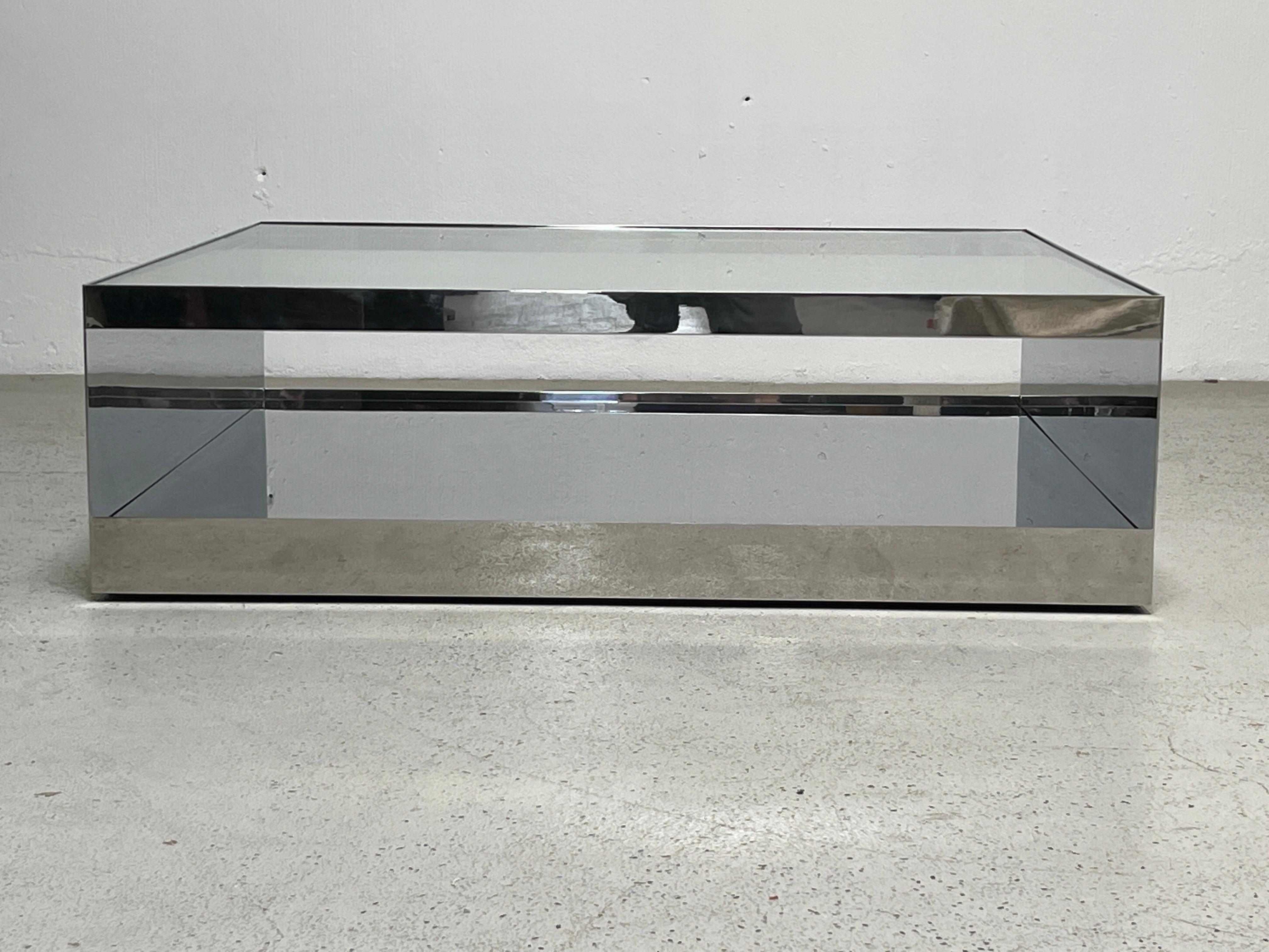 Joe D'urso Polished Stainless Steel Coffee Table In Good Condition In Dallas, TX