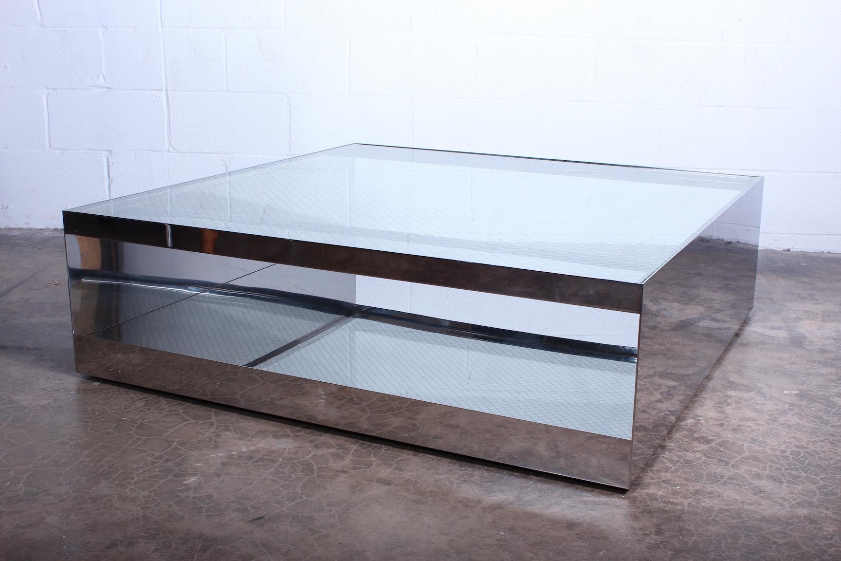 Joe D'urso Polished Stainless Steel Coffee Table 1
