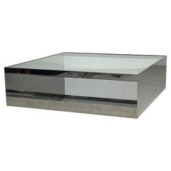 Joe D'urso Polished Stainless Steel Coffee Table