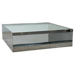 Joe D'urso Polished Stainless Steel Coffee Table