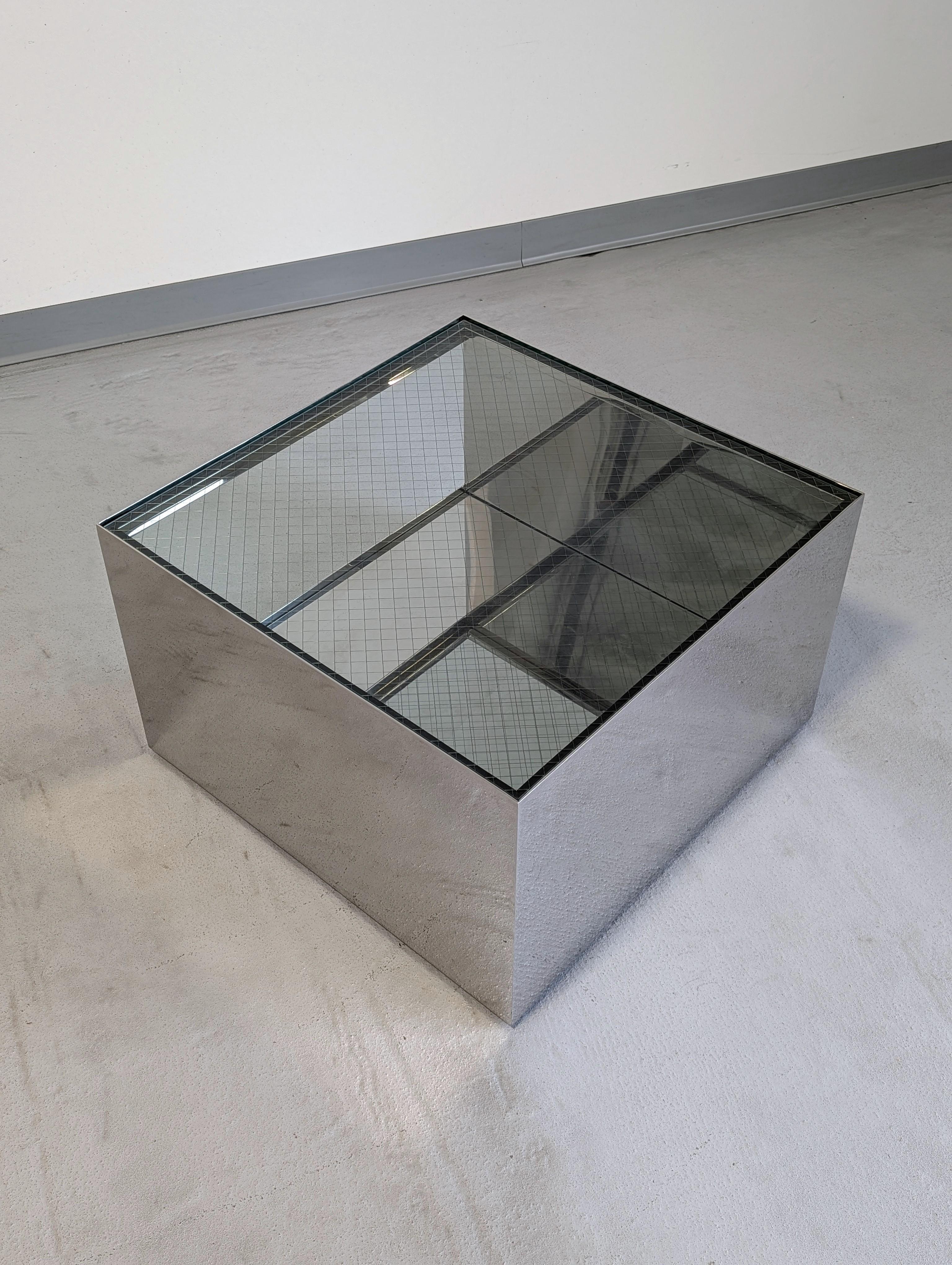 Joe D'Urso Polished Stainless Steel End Table model 6027T for Knoll For Sale 1