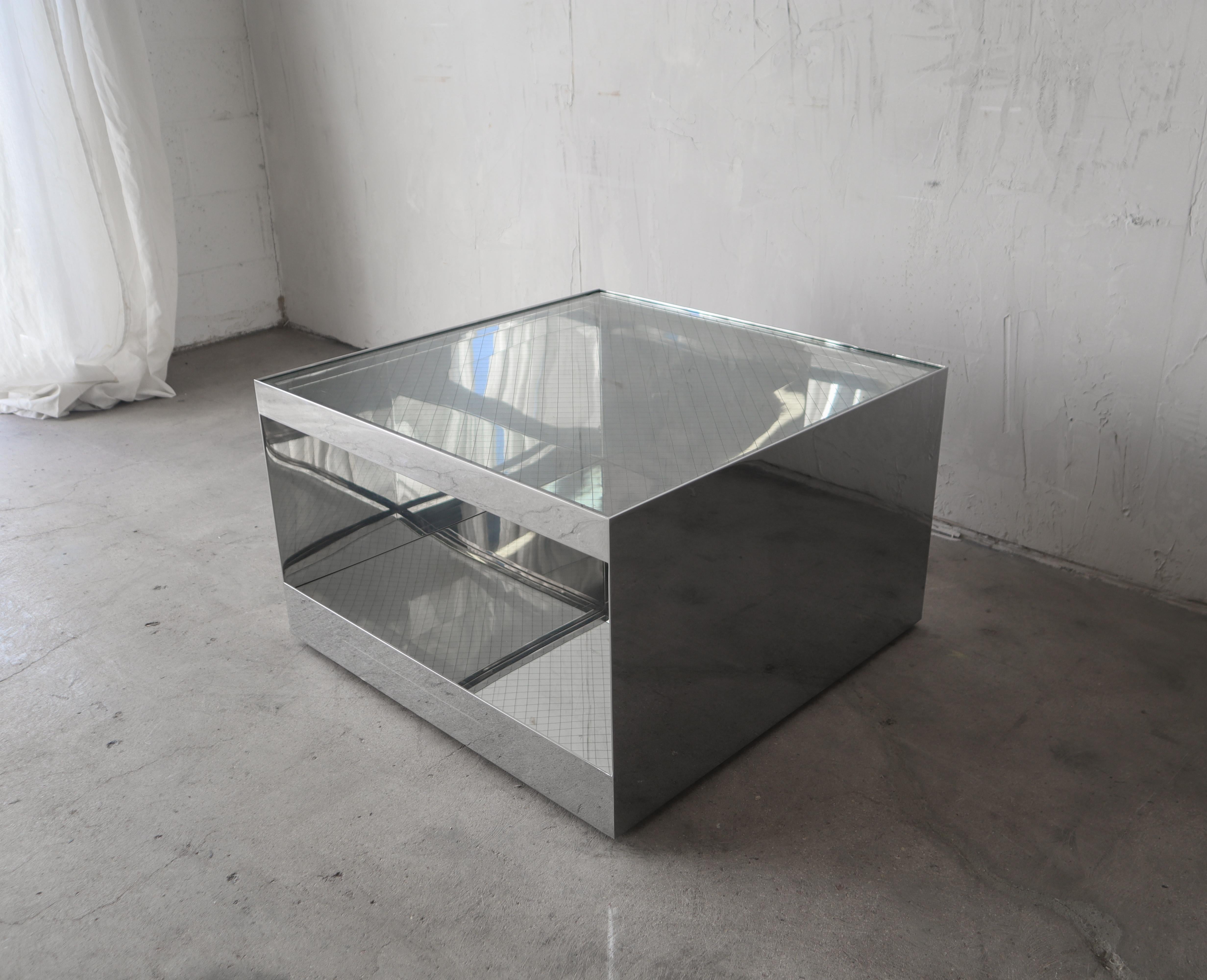Mid-Century Modern Joe D'urso pour Knoll table à roulettes en acier inoxydable Modèle 6027T en vente